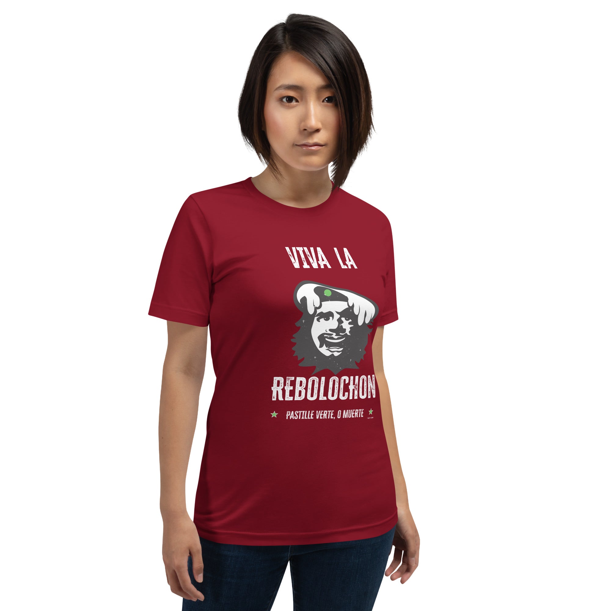 T-shirt en coton unisexe Viva la Rebolochon sur couleurs foncées
