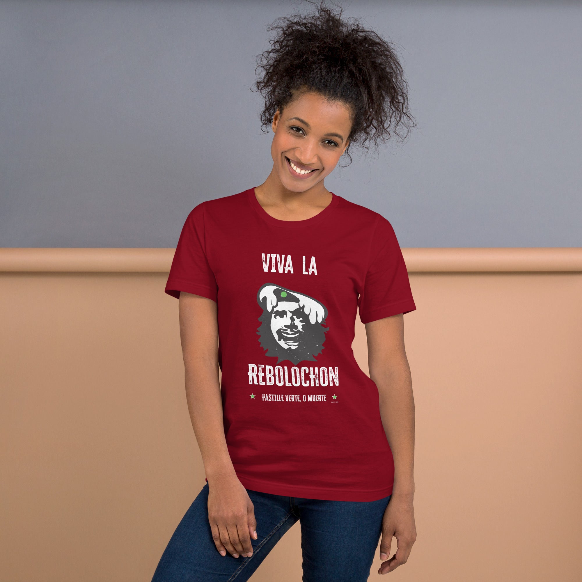 T-shirt en coton unisexe Viva la Rebolochon sur couleurs foncées