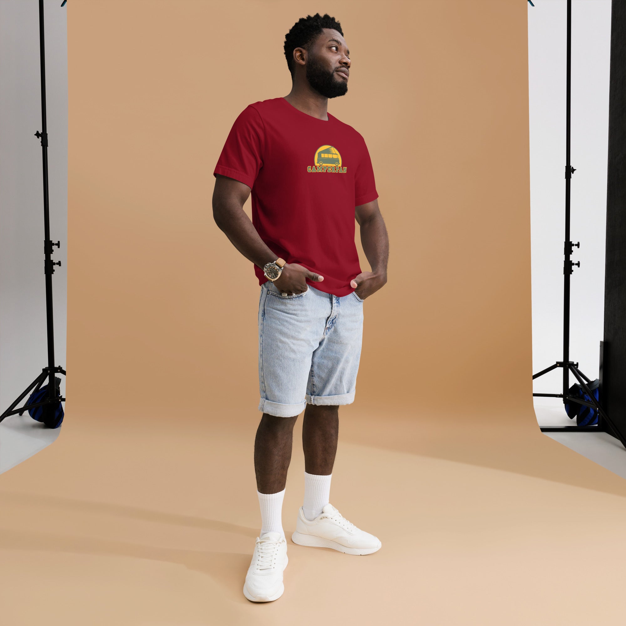 Unisex cotton t-shirt Camperfan on dark colors