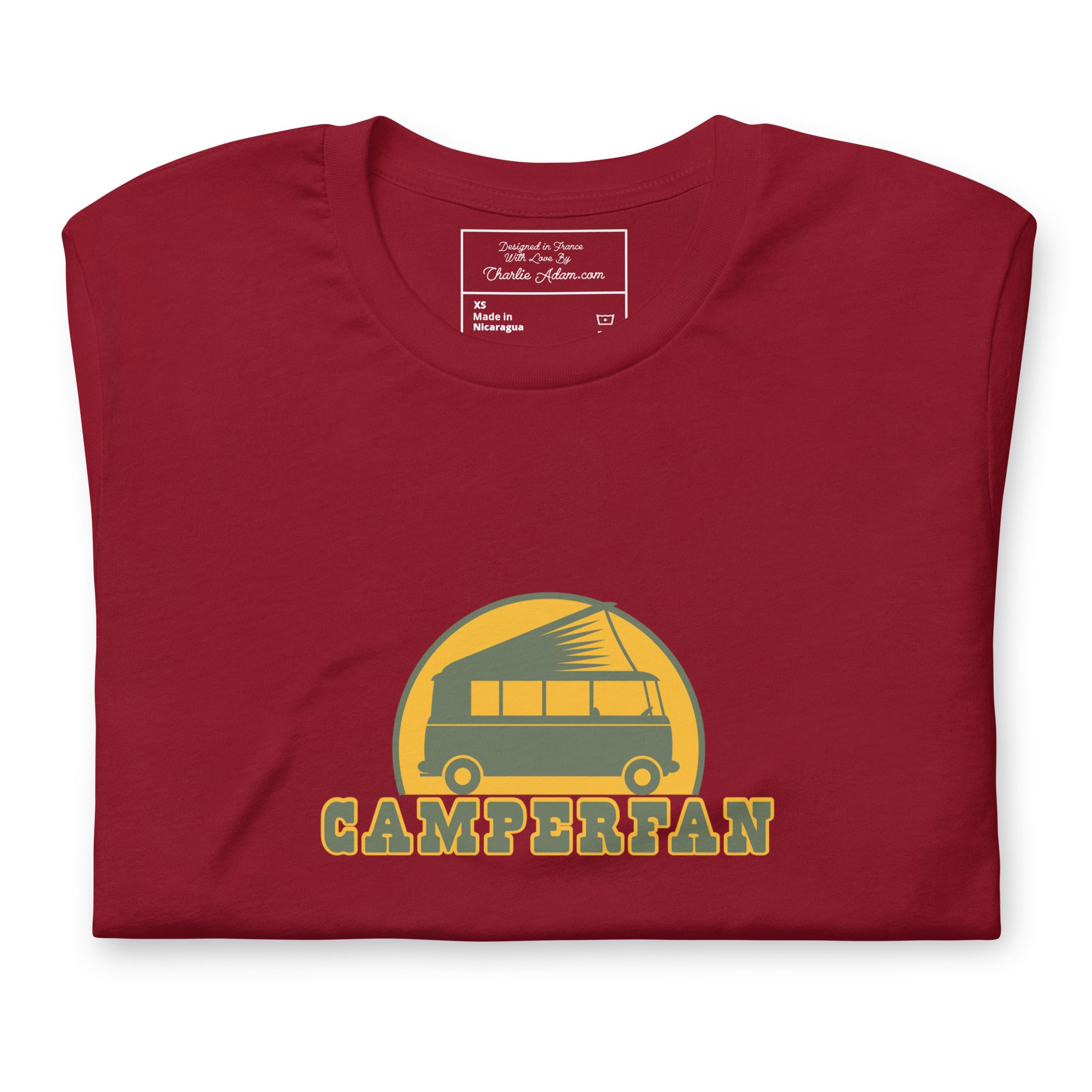 Unisex cotton t-shirt Camperfan on dark colors