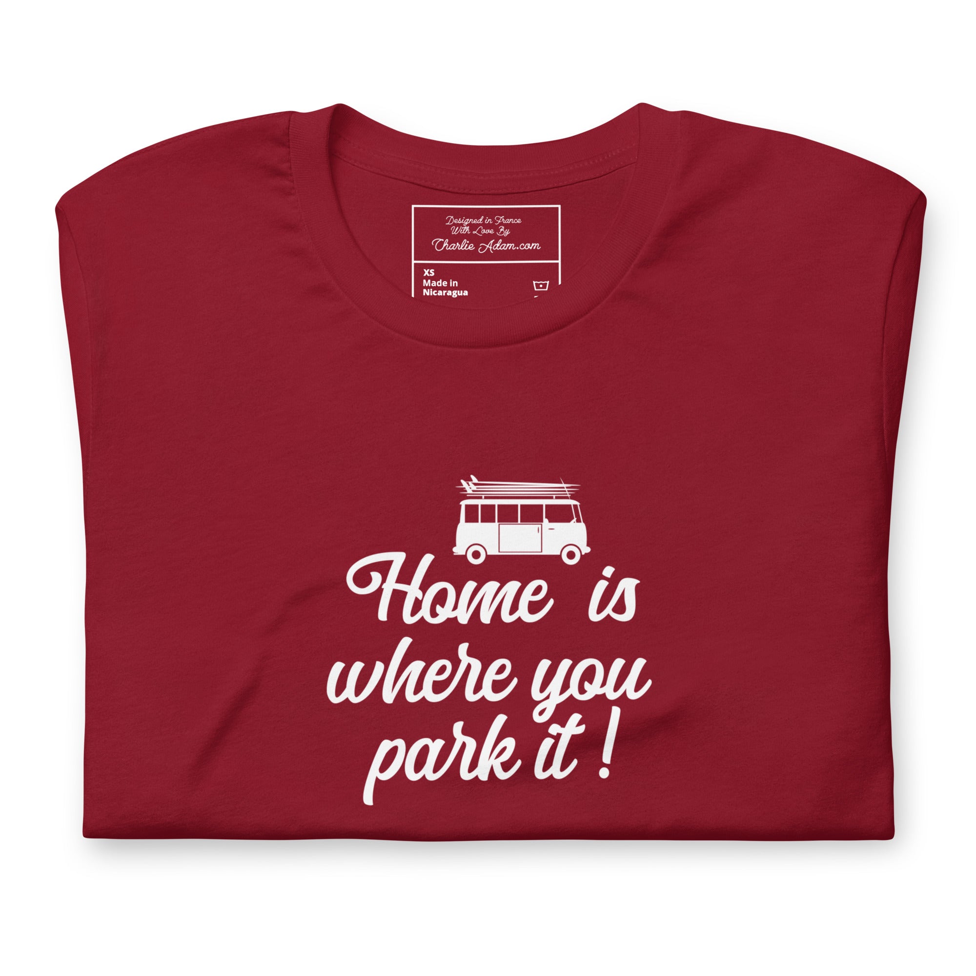 T-shirt en coton unisexe White Surf Combi sur couleurs foncées