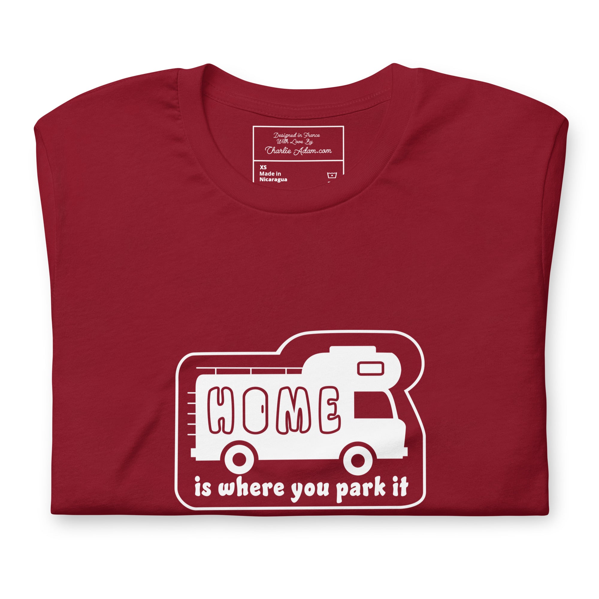Unisex cotton t-shirt Bold Camper Van on dark colors