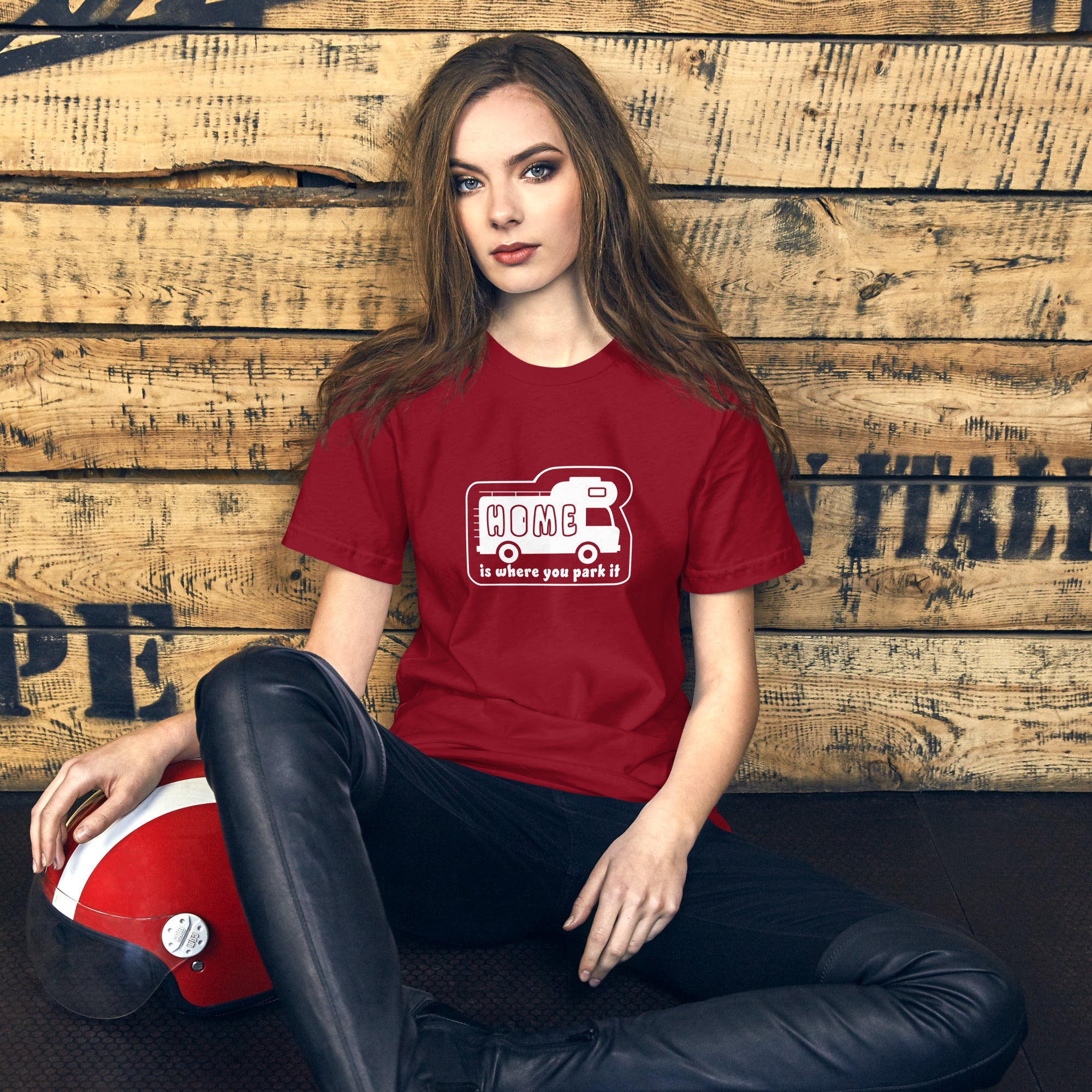 Unisex cotton t-shirt Bold Camper Van on dark colors