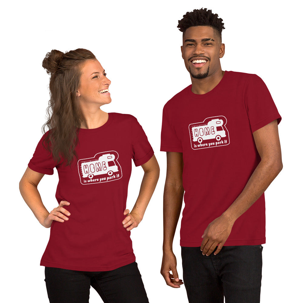 Unisex cotton t-shirt Bold Camper Van on dark colors