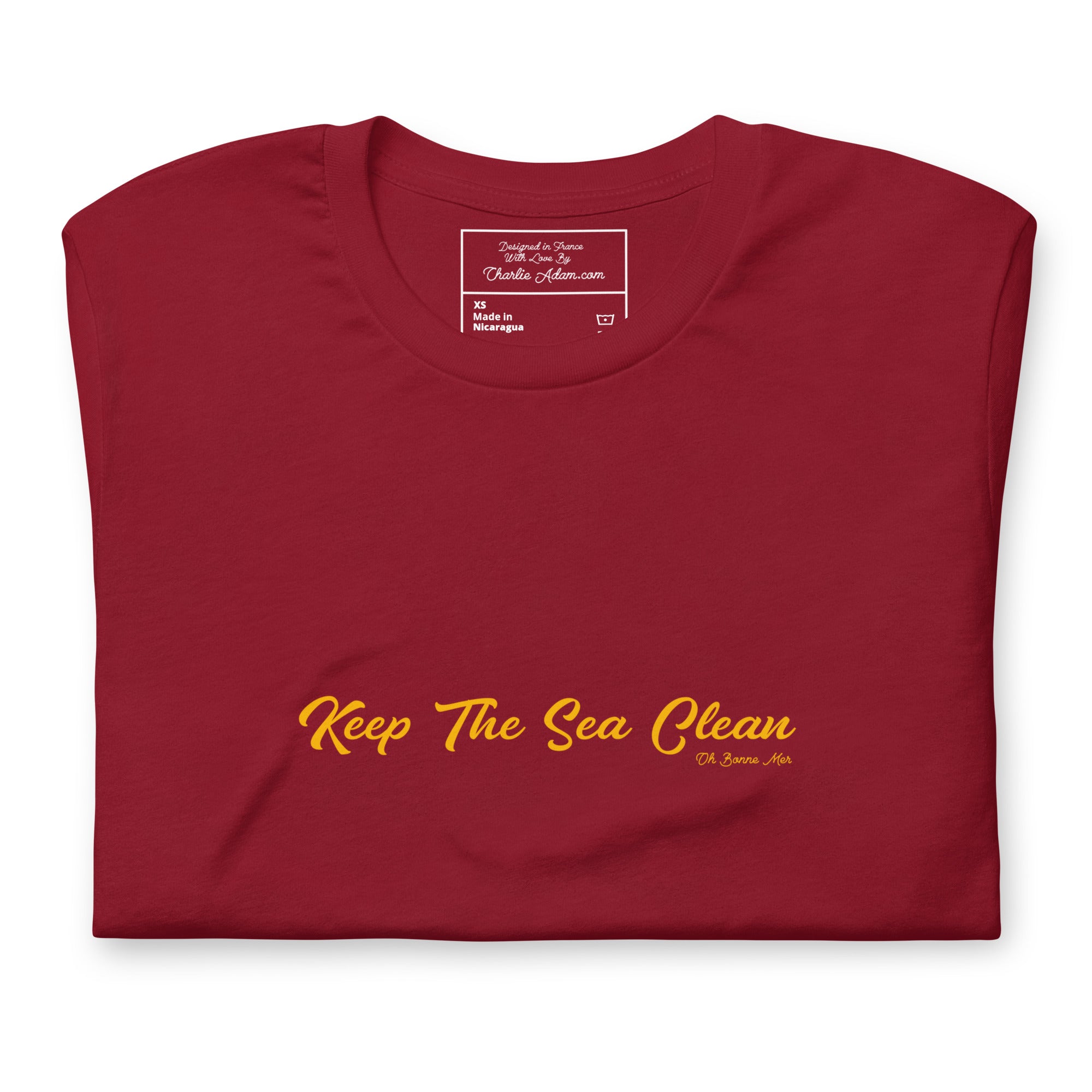 Unisex cotton t-shirt Keep The Sea Clean Gold on dark colors