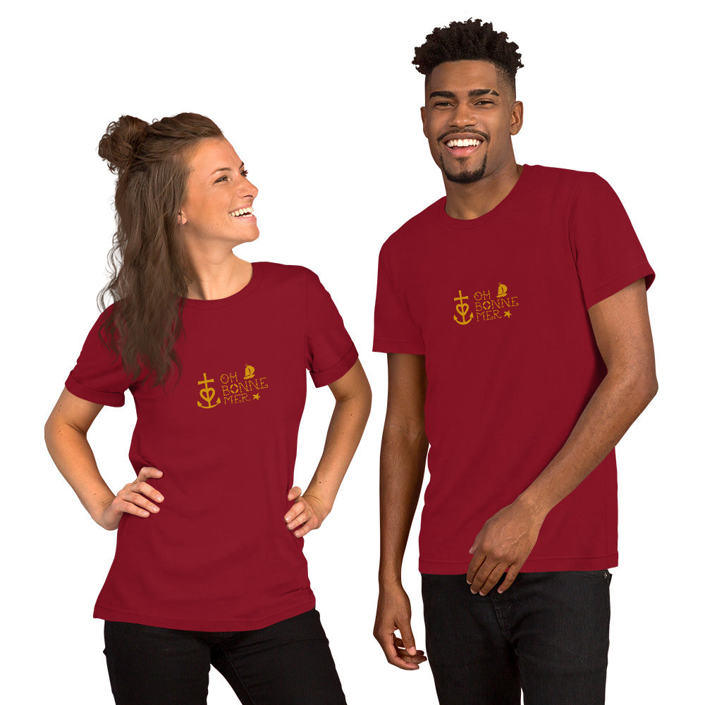 Unisex cotton t-shirt Oh Bonne Mer 2 on dark colors