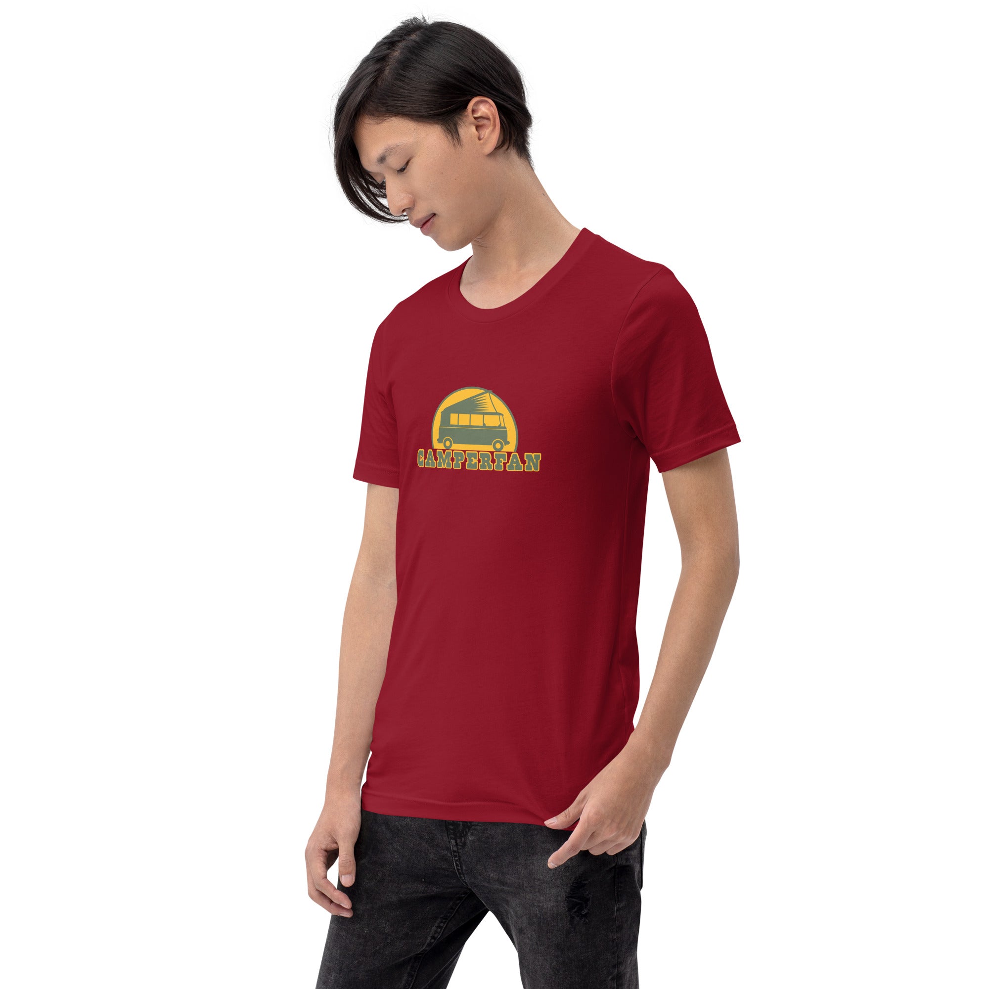 Unisex cotton t-shirt Camperfan on dark colors