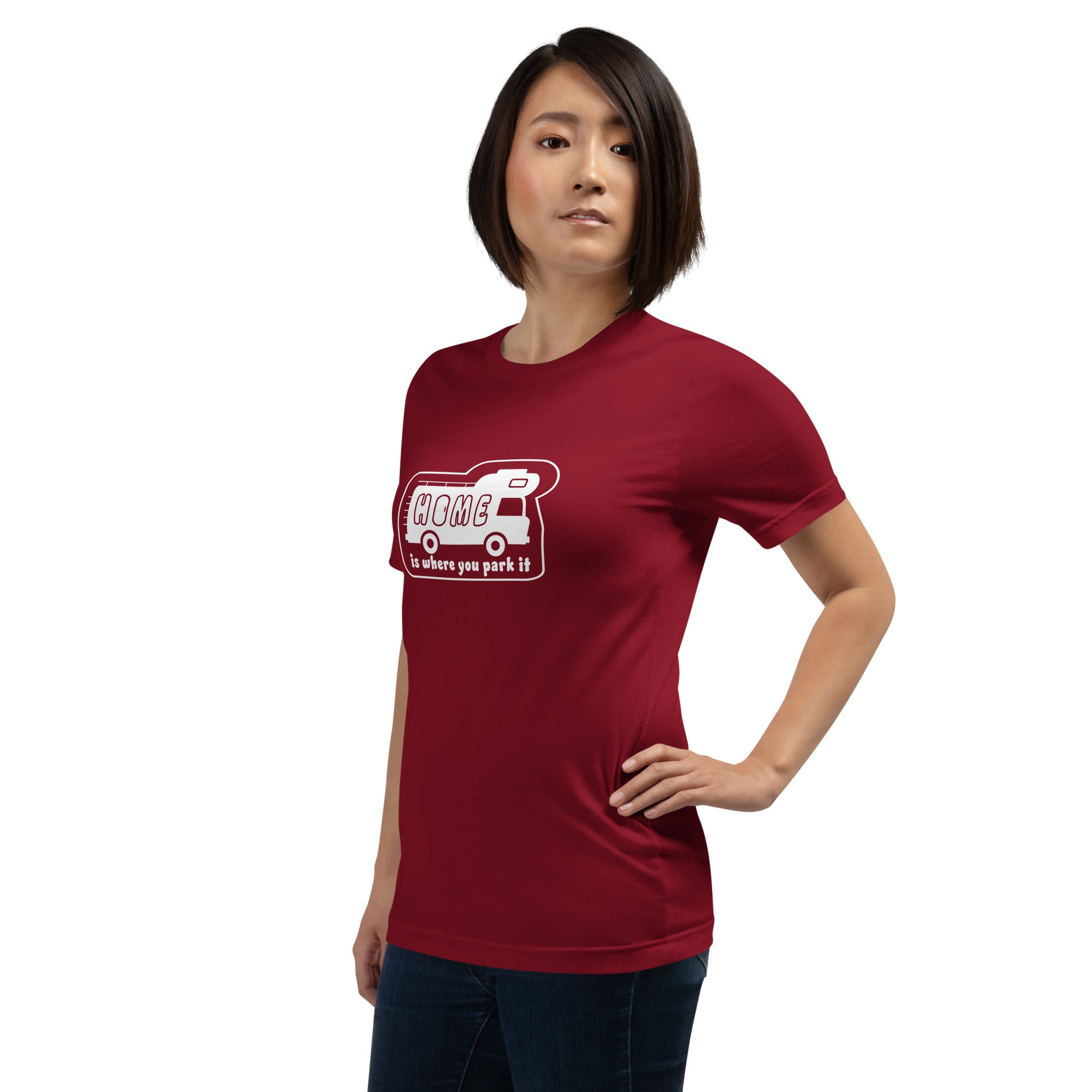 Unisex cotton t-shirt Bold Camper Van on dark colors