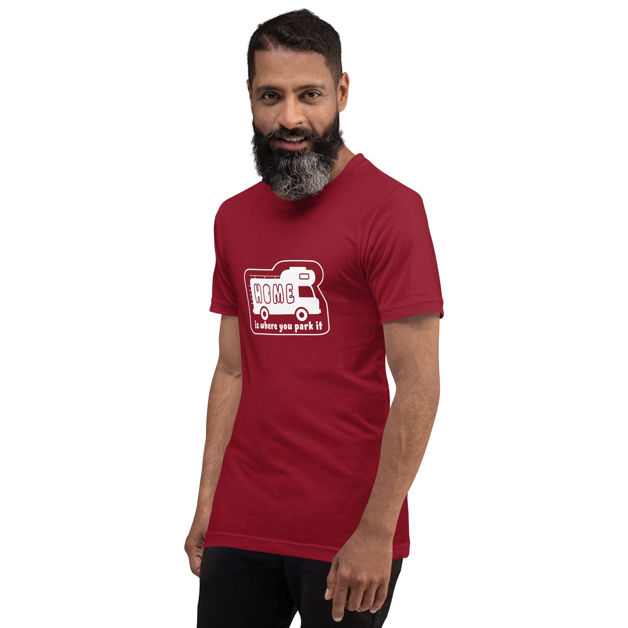 Unisex cotton t-shirt Bold Camper Van on dark colors