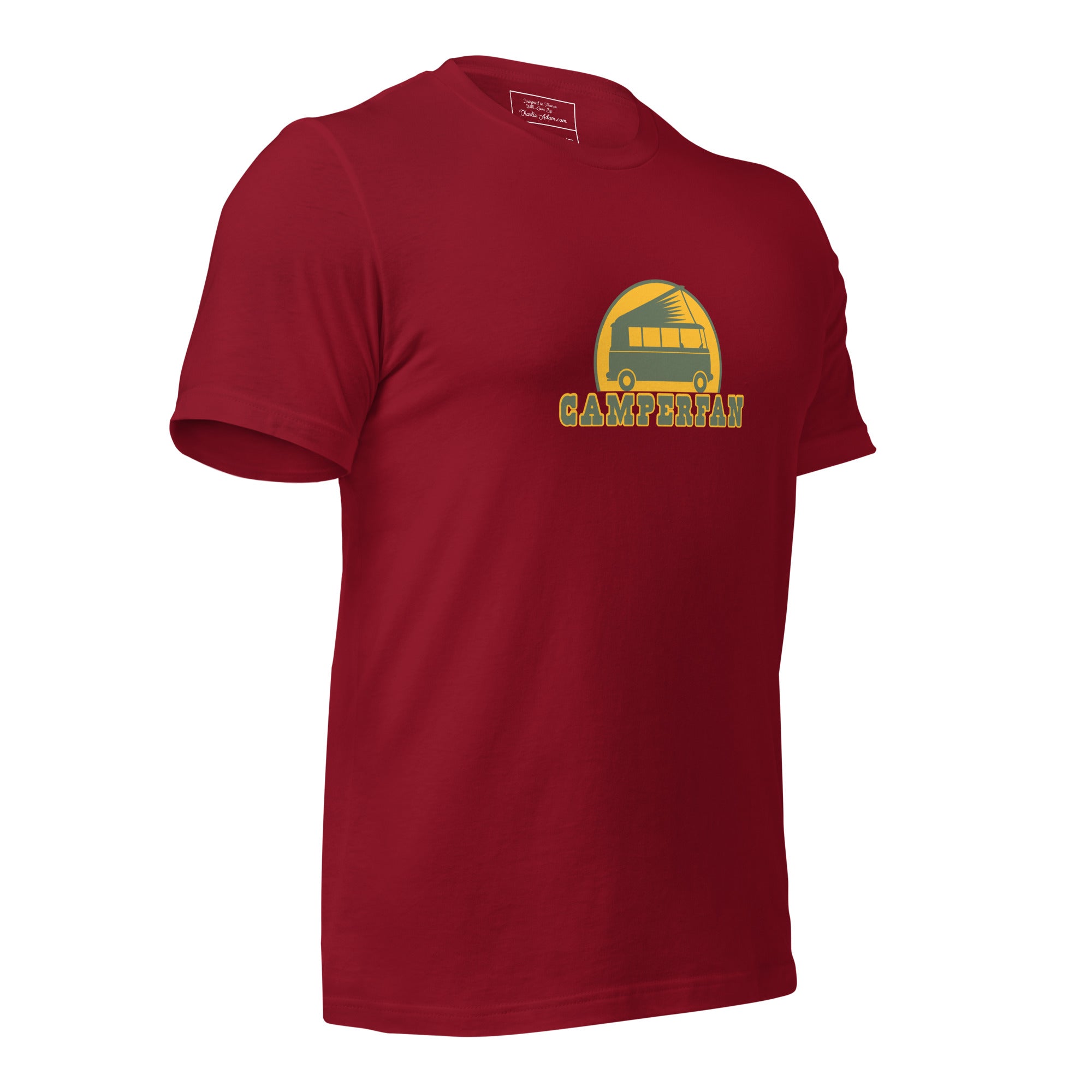 Unisex cotton t-shirt Camperfan on dark colors