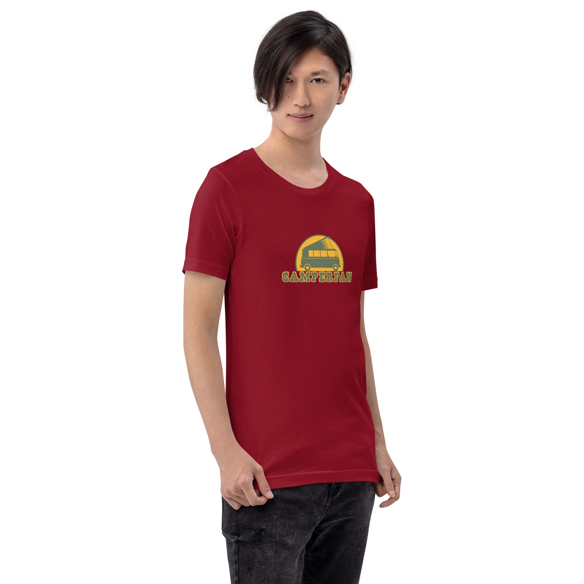 Unisex cotton t-shirt Camperfan on dark colors