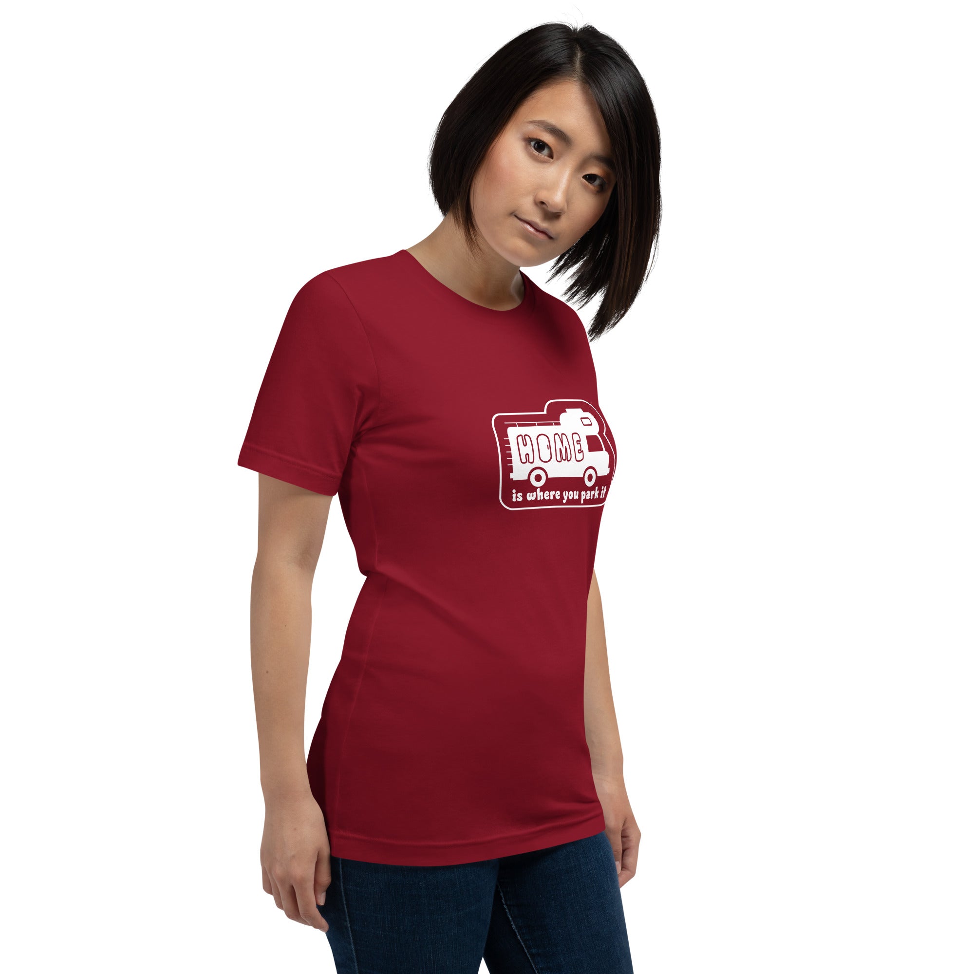 Unisex cotton t-shirt Bold Camper Van on dark colors