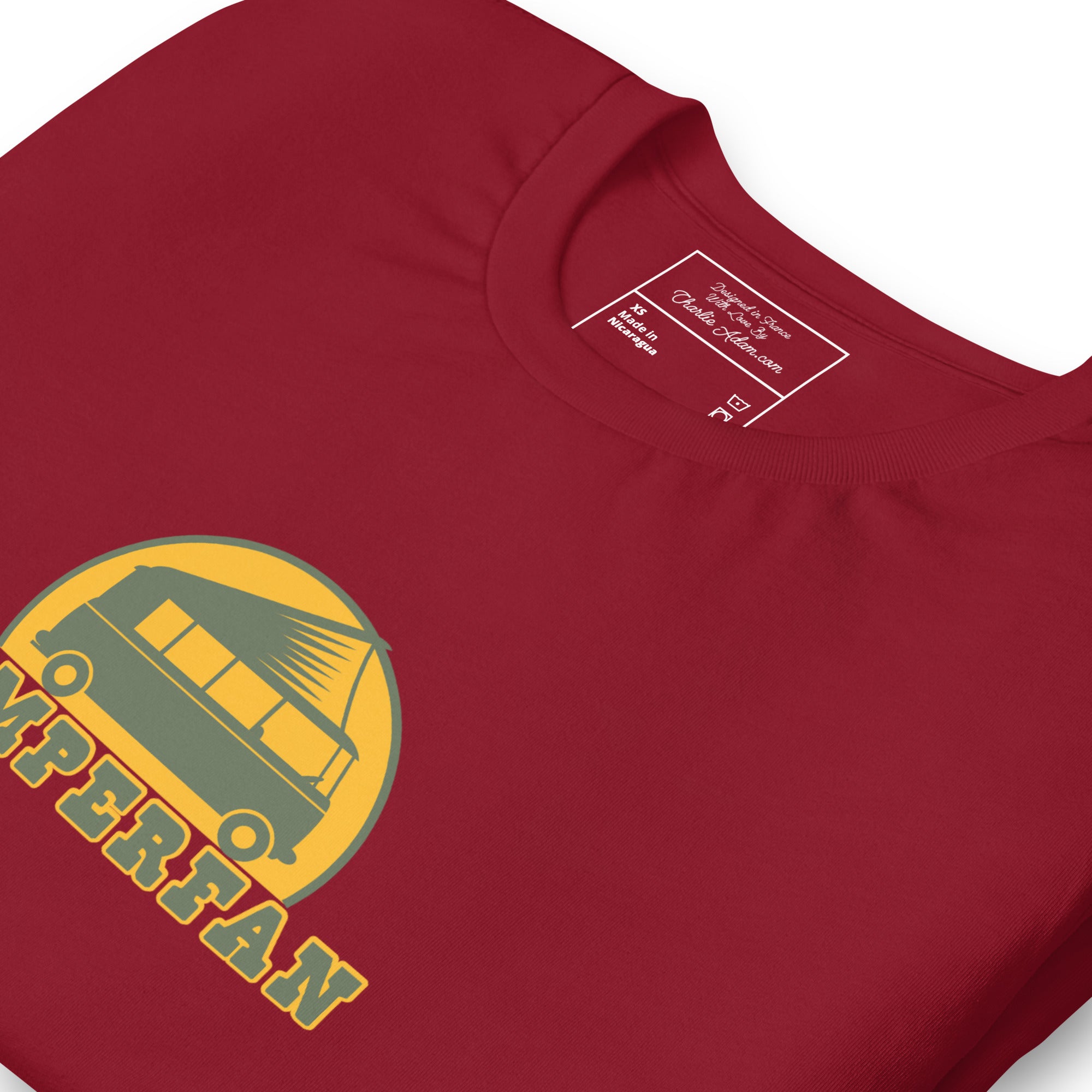 Unisex cotton t-shirt Camperfan on dark colors