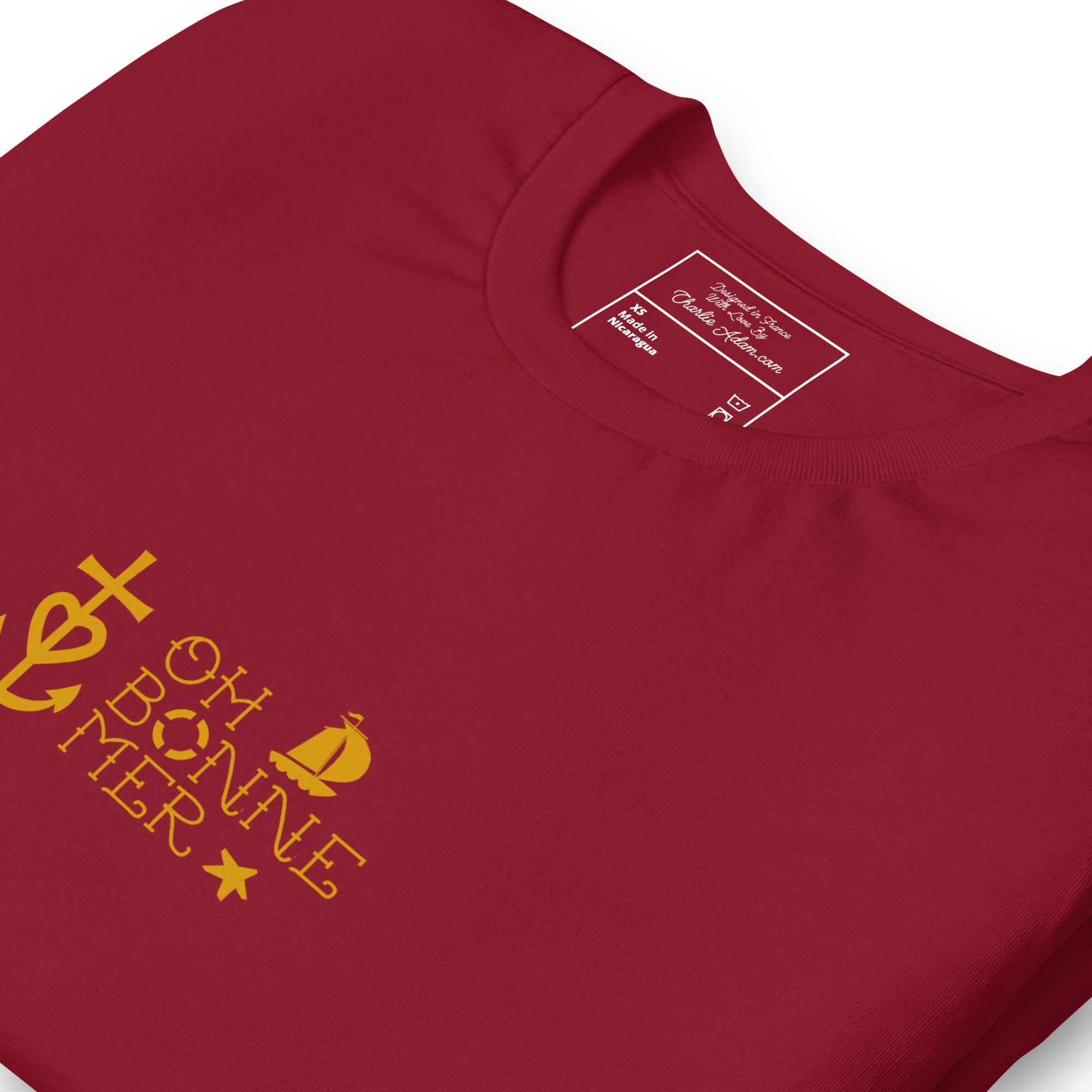 Unisex cotton t-shirt Oh Bonne Mer 2 on dark colors