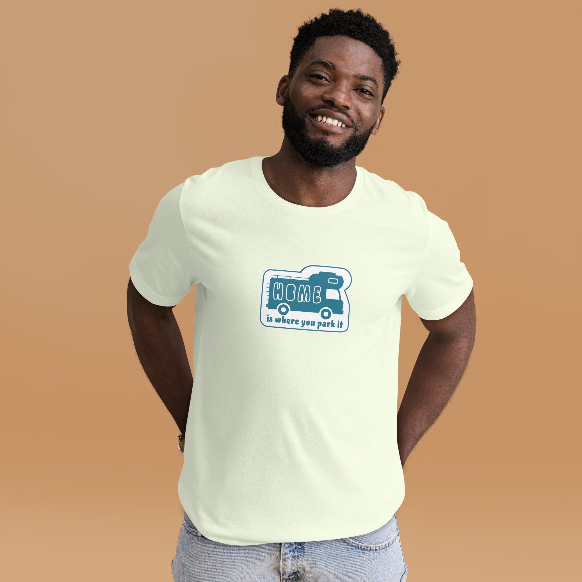 Unisex cotton t-shirt Bold Camper Van on light colors