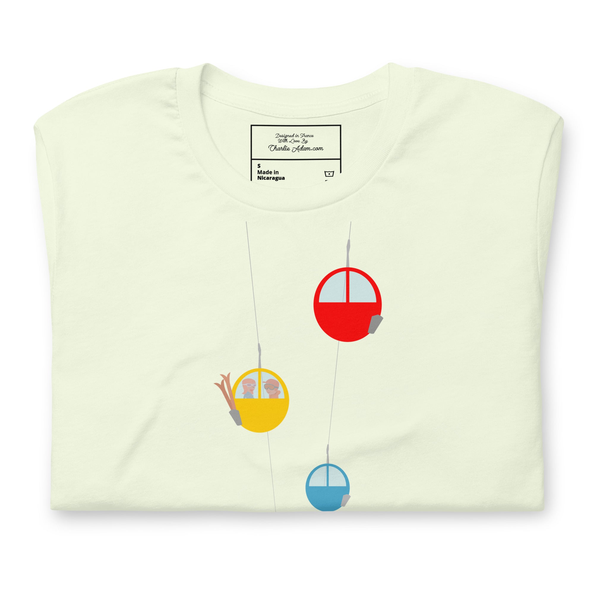 T-shirt en coton unisexe Gondolas in the mist sur couleurs vives