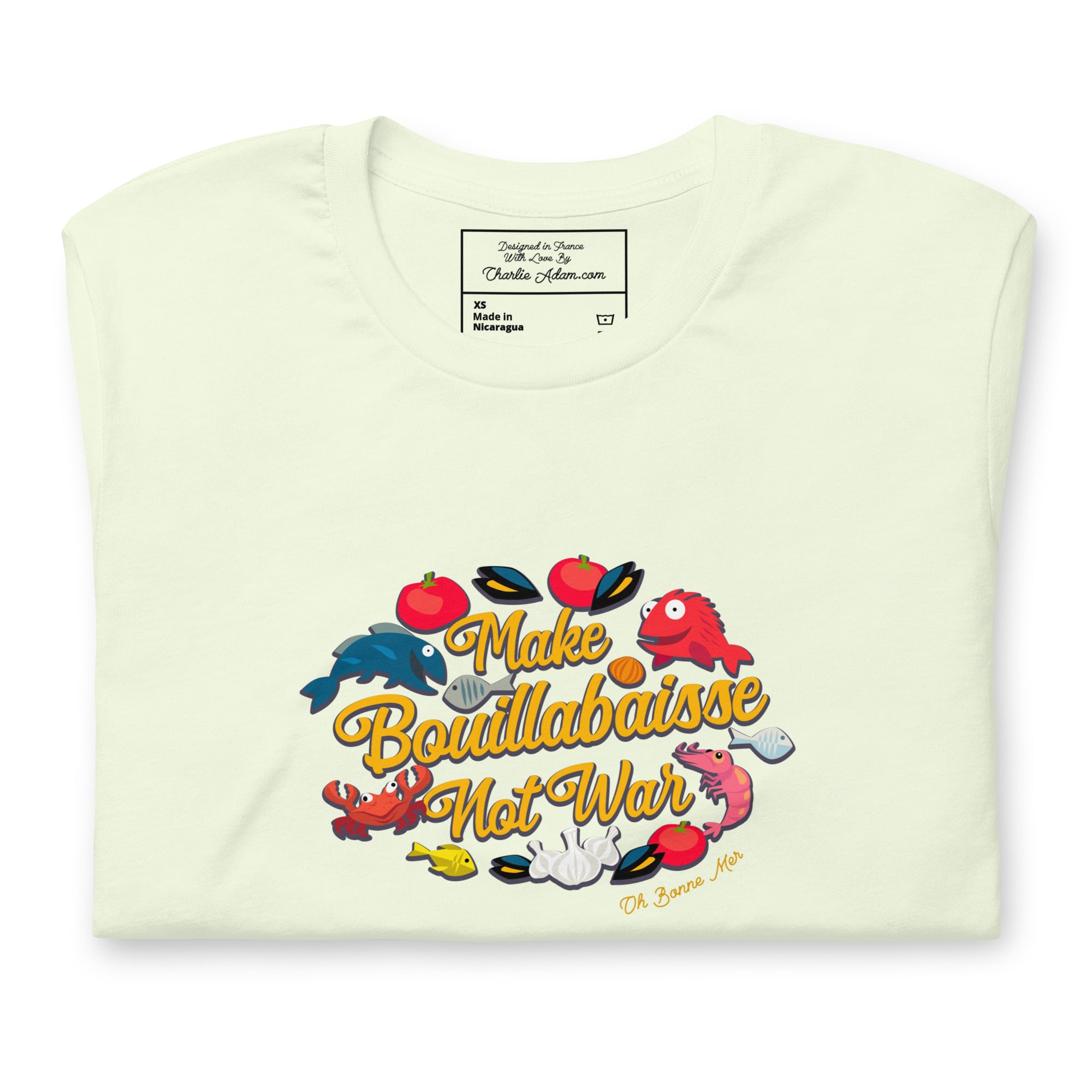 T-shirt en coton unisexe Make Bouillabaisse Not War