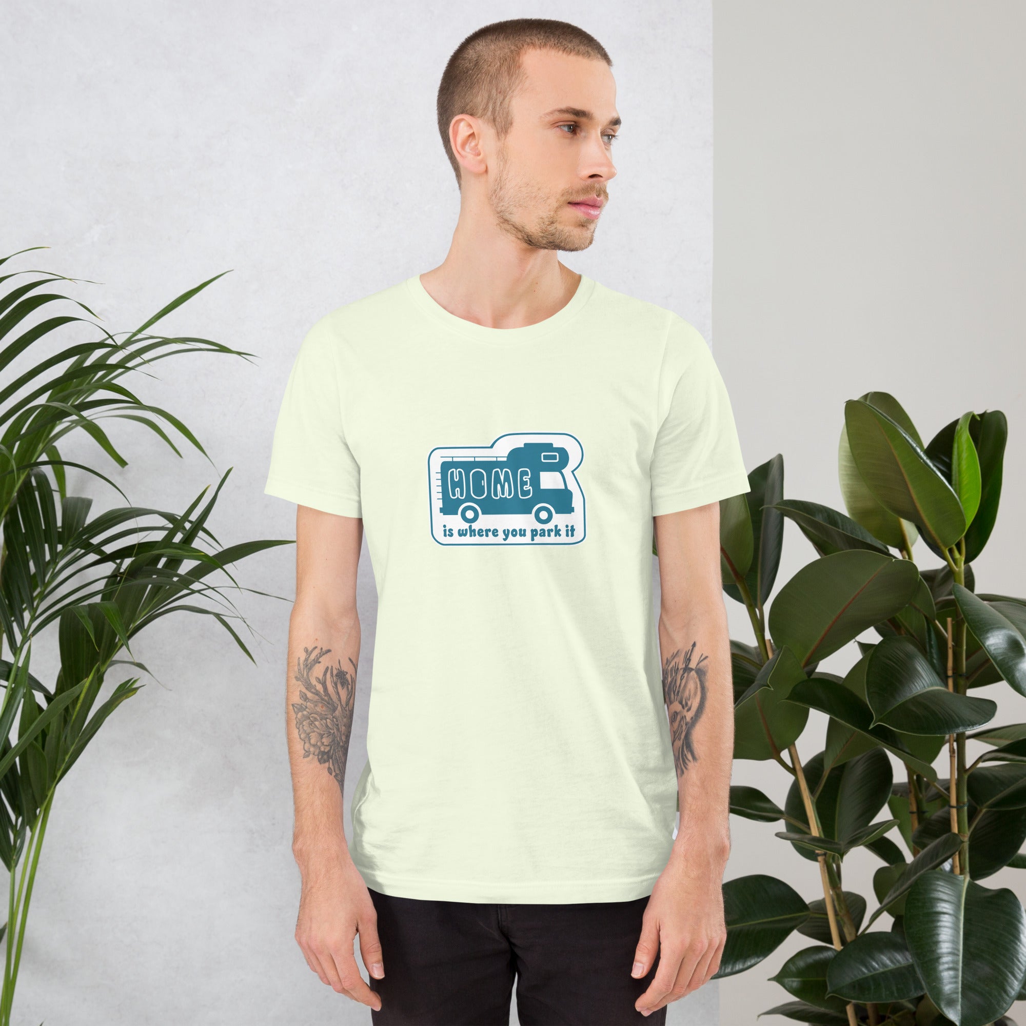 Unisex cotton t-shirt Bold Camper Van on light colors