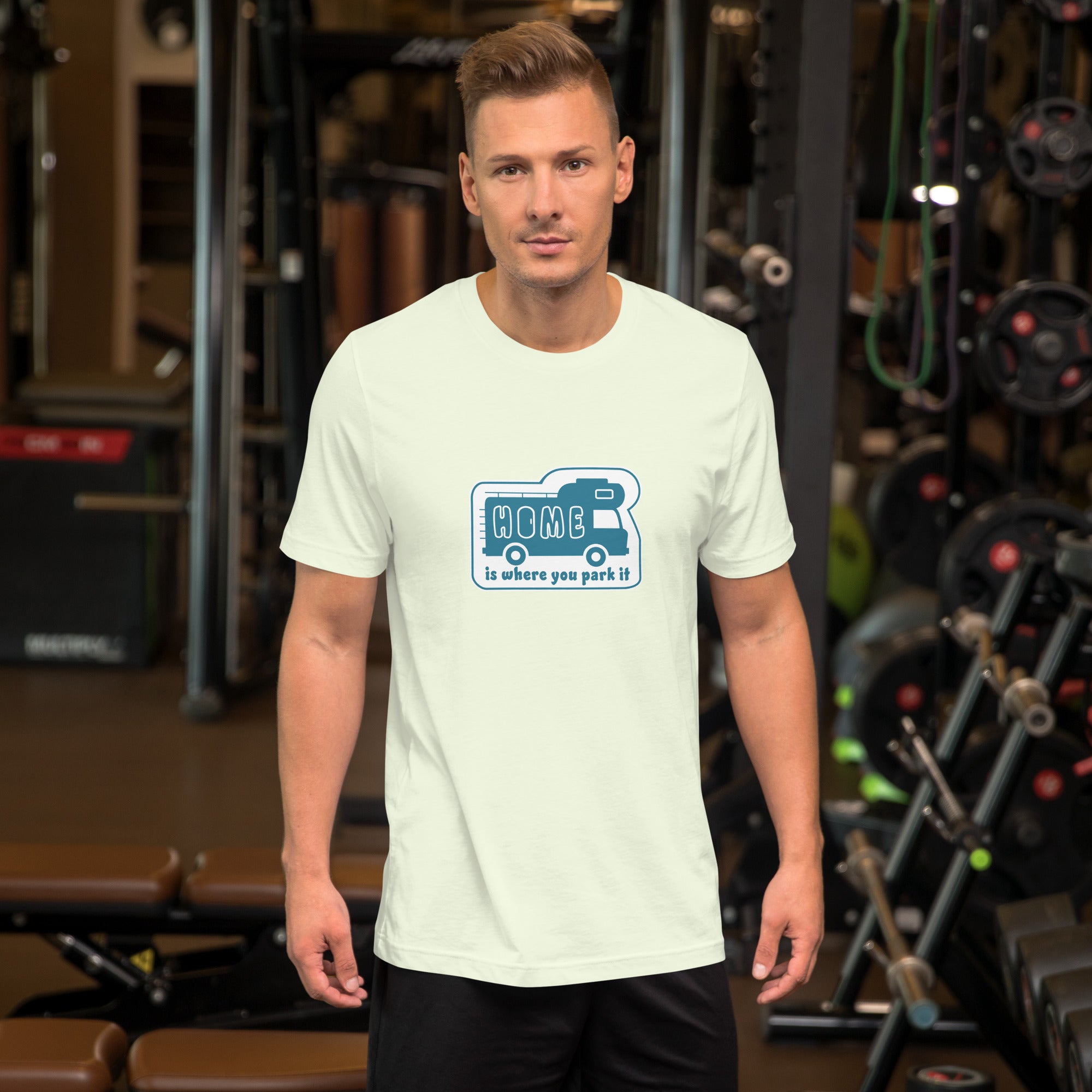 Unisex cotton t-shirt Bold Camper Van on light colors