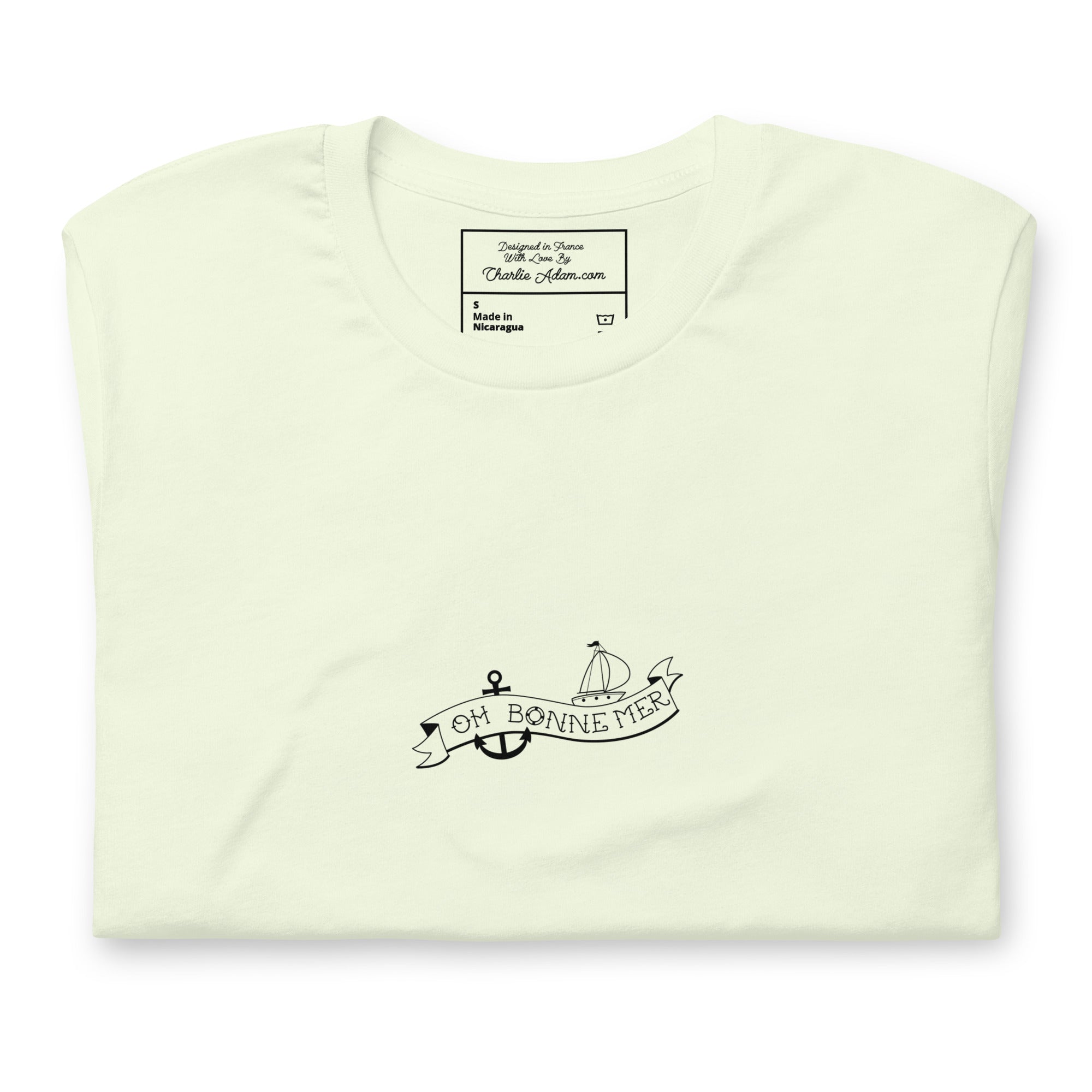 T-shirt en coton unisexe Oh Bonne Mer Tattoo black sur couleurs claires