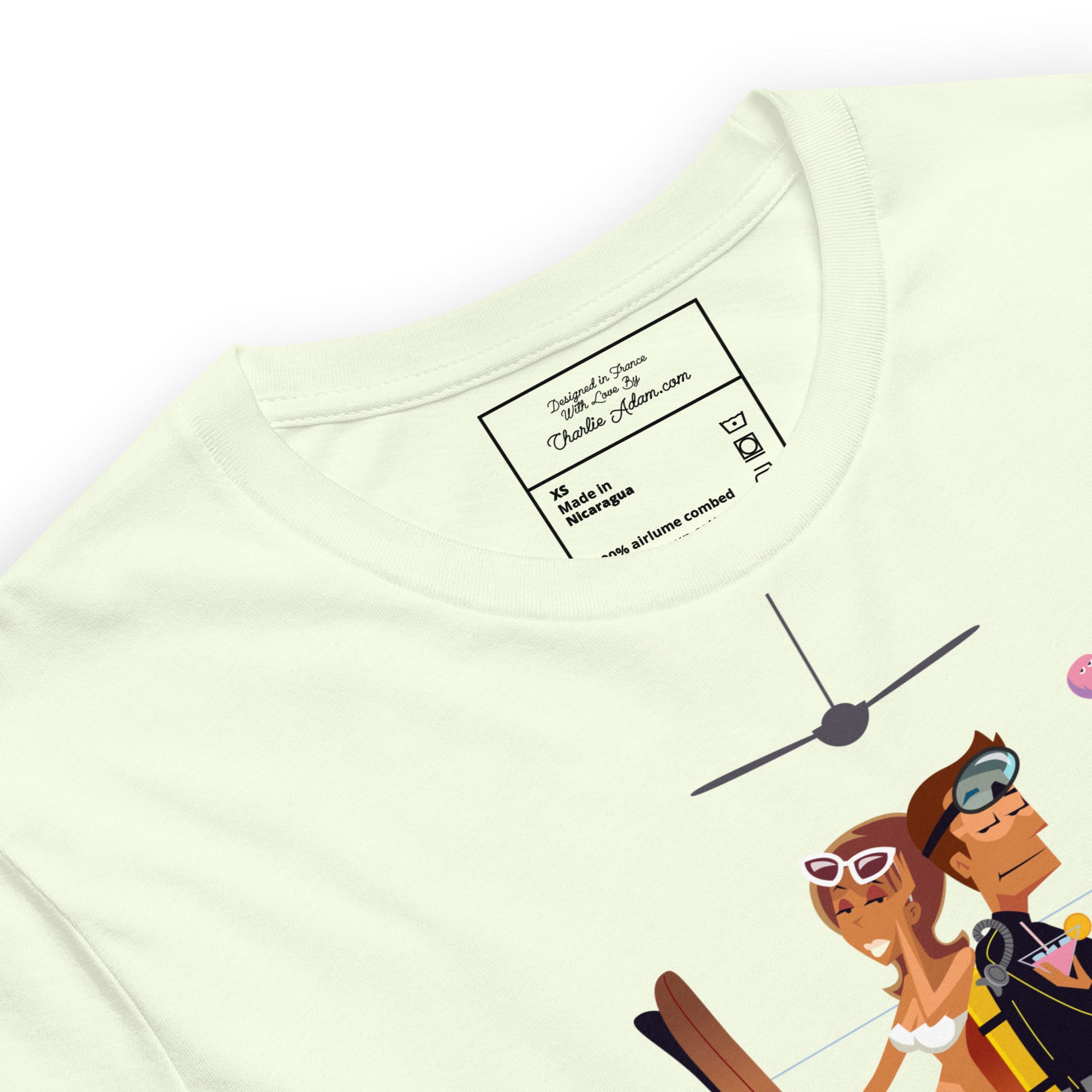 T-shirt en coton unisexe License to Chill Vamos a la playa sur couleurs claires