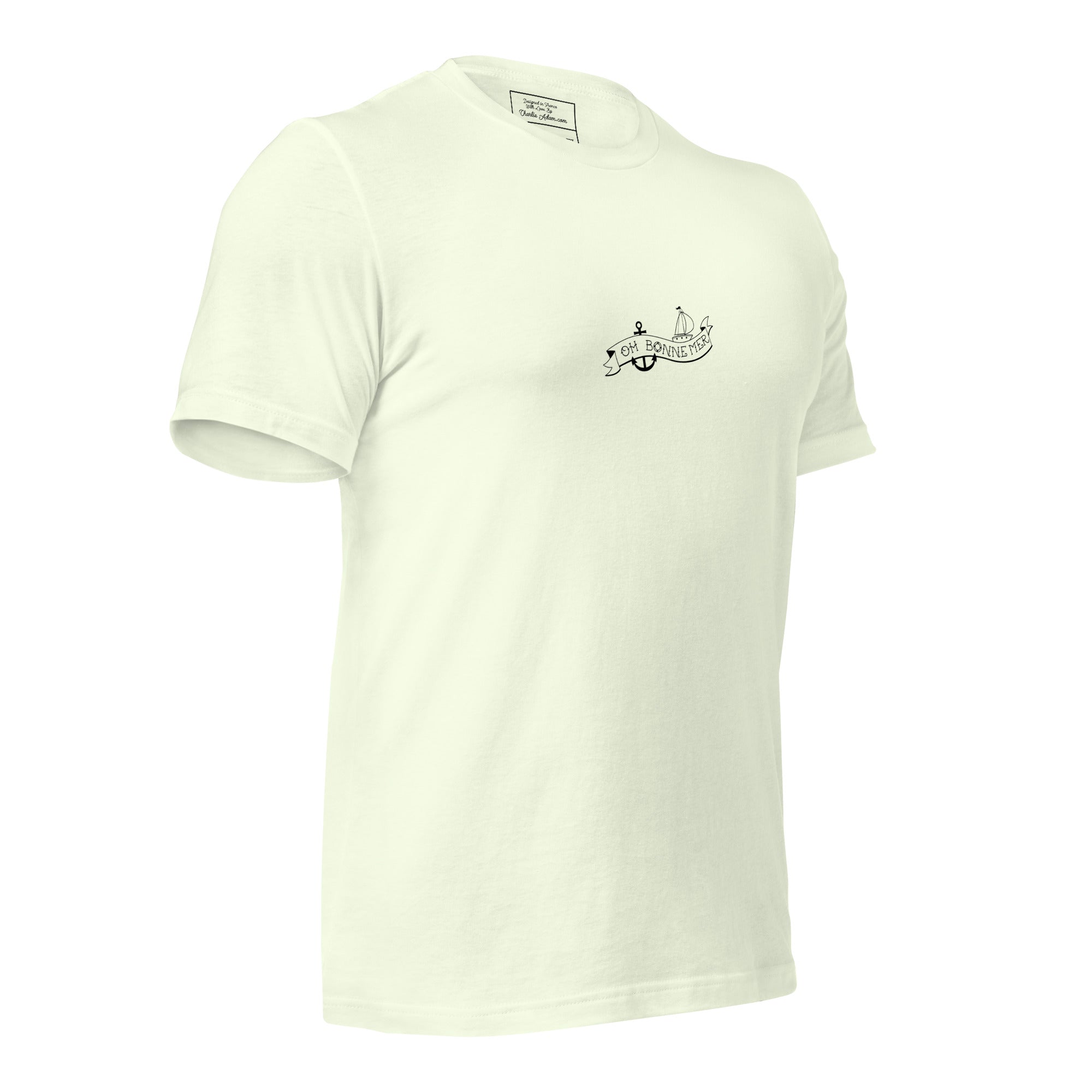 T-shirt en coton unisexe Oh Bonne Mer Tattoo black sur couleurs claires