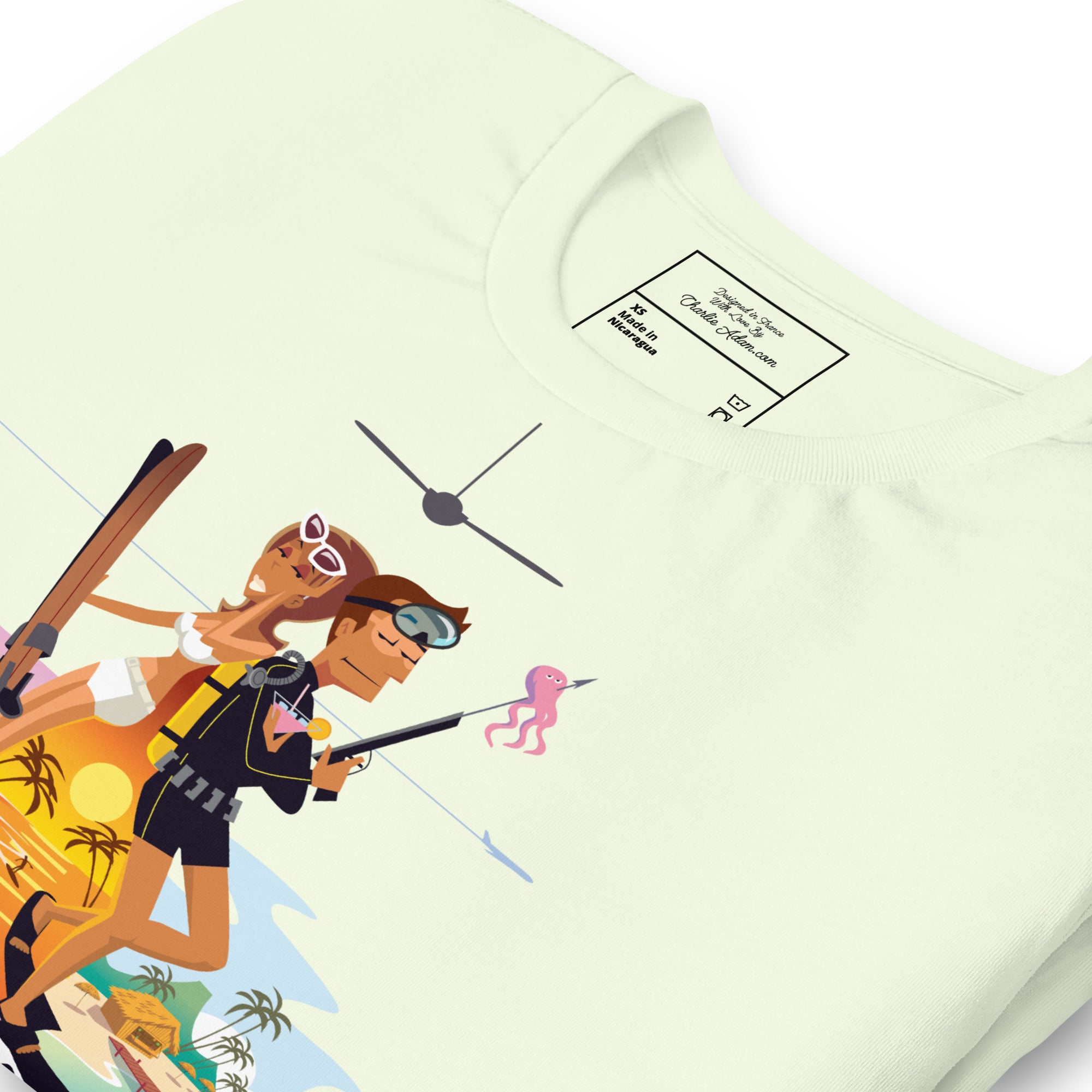 T-shirt en coton unisexe License to Chill Vamos a la playa sur couleurs claires