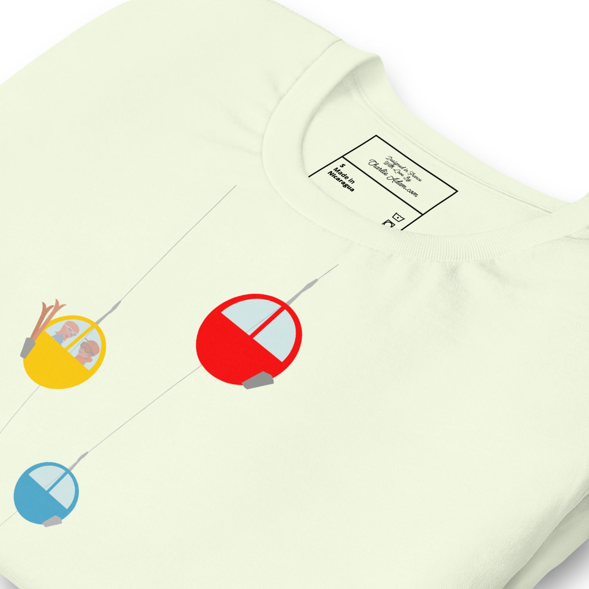 T-shirt en coton unisexe Gondolas in the mist sur couleurs vives