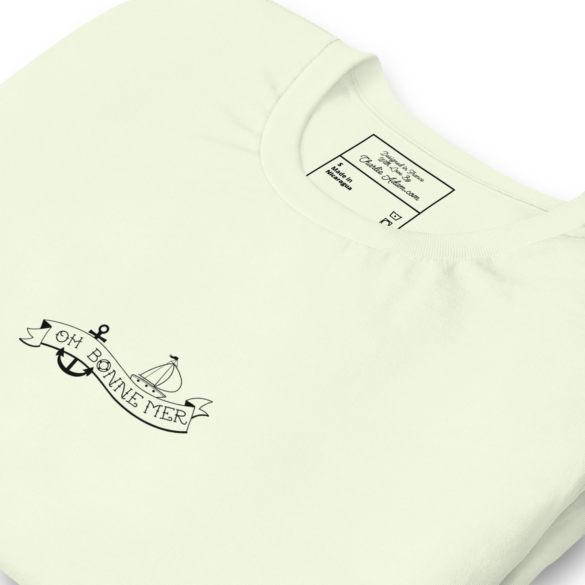 T-shirt en coton unisexe Oh Bonne Mer Tattoo black sur couleurs claires