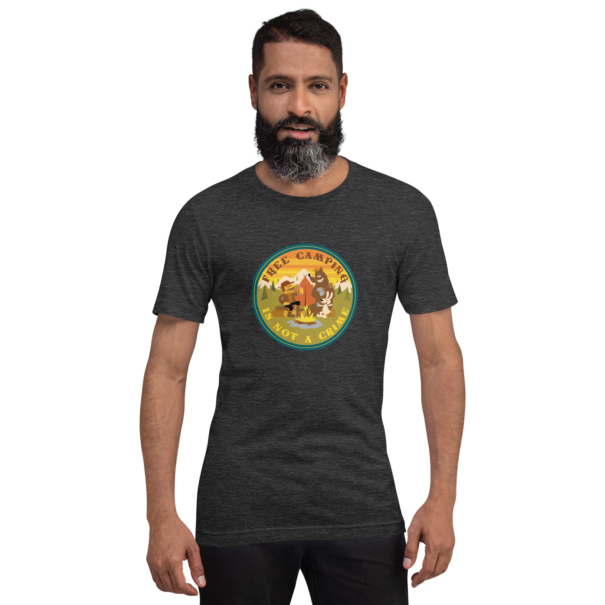 Unisex t-shirt Free Camping is not a crime on dark heather colors