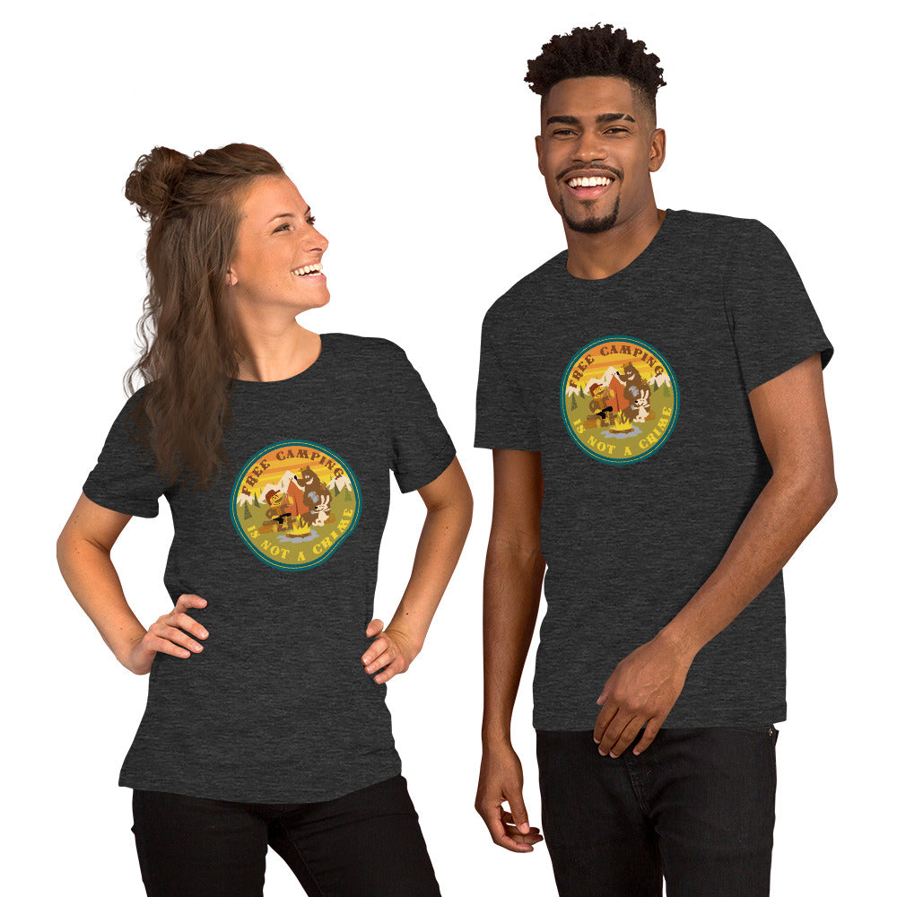 Unisex t-shirt Free Camping is not a crime on dark heather colors