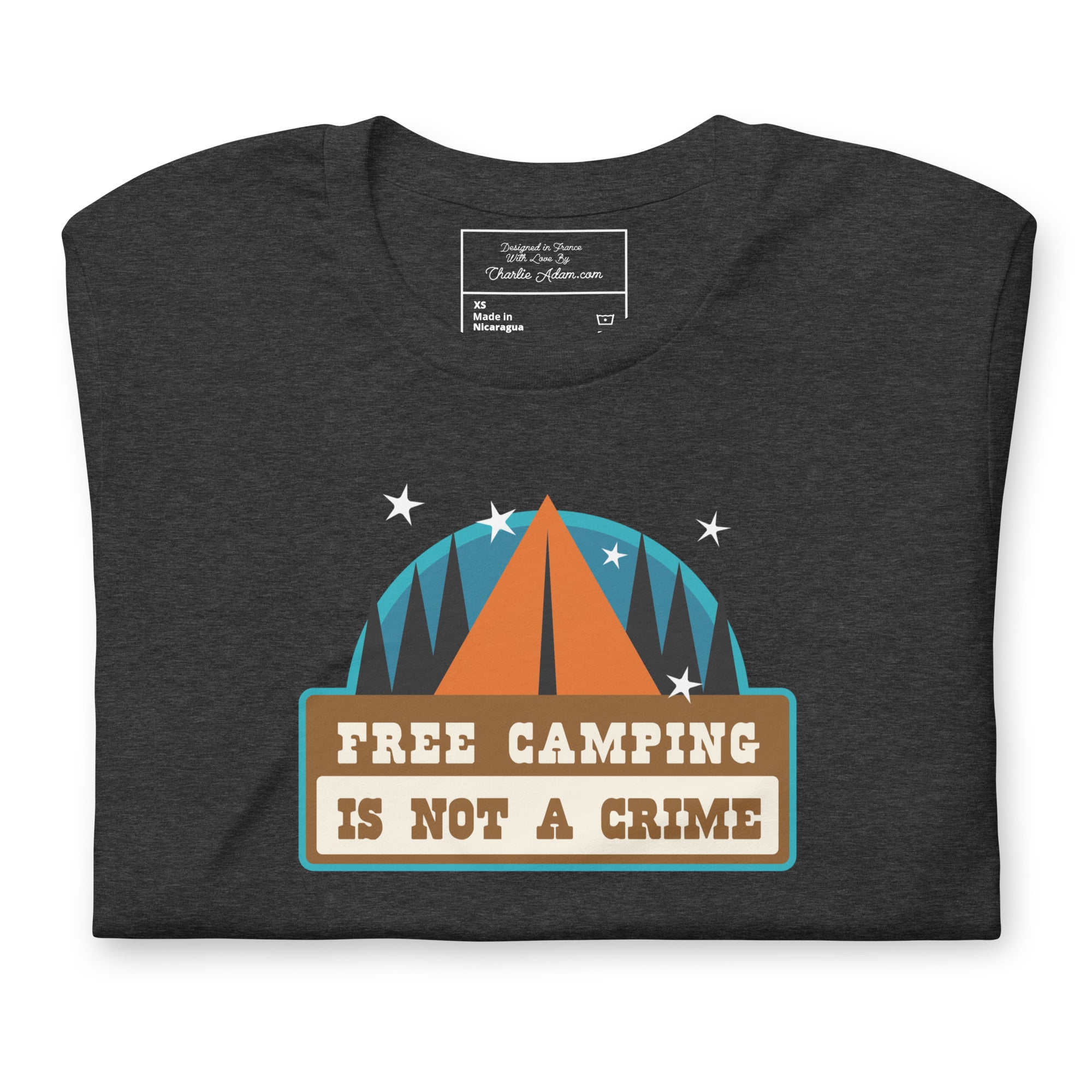 Unisex t-shirt Free camping is not a crime on dark heather colors