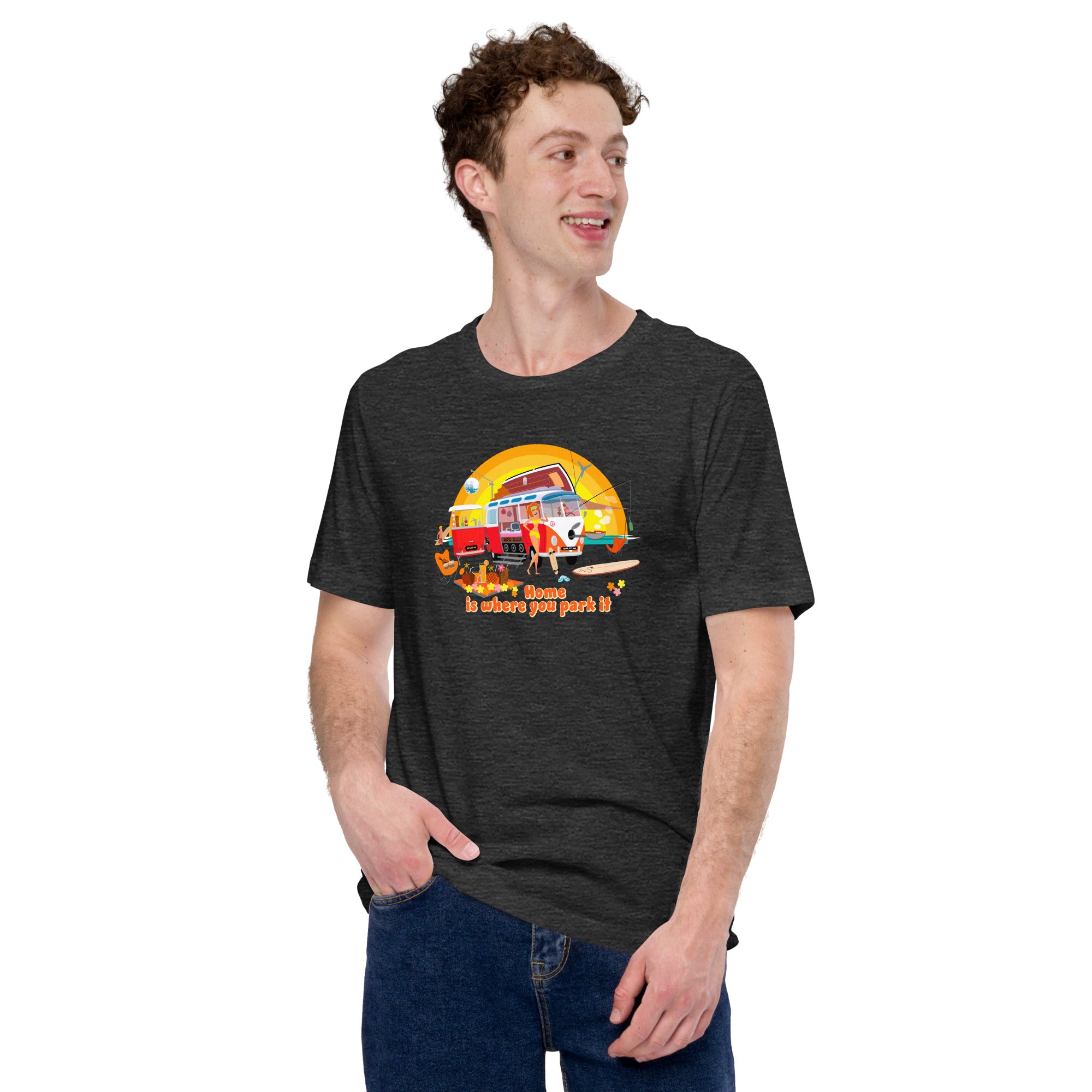 Unisex cotton t-shirt Ultra Combi on dark heather colors