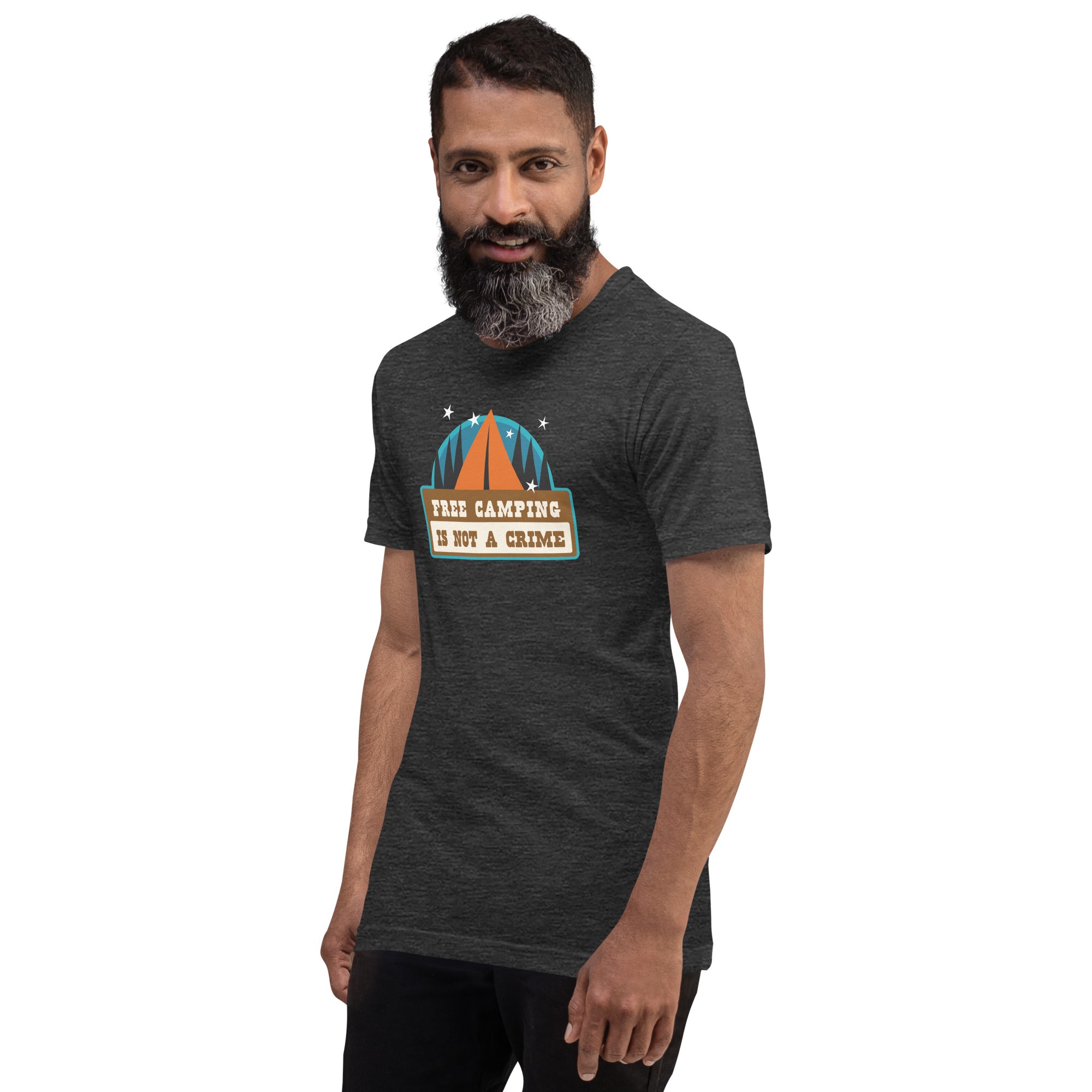 Unisex t-shirt Free camping is not a crime on dark heather colors