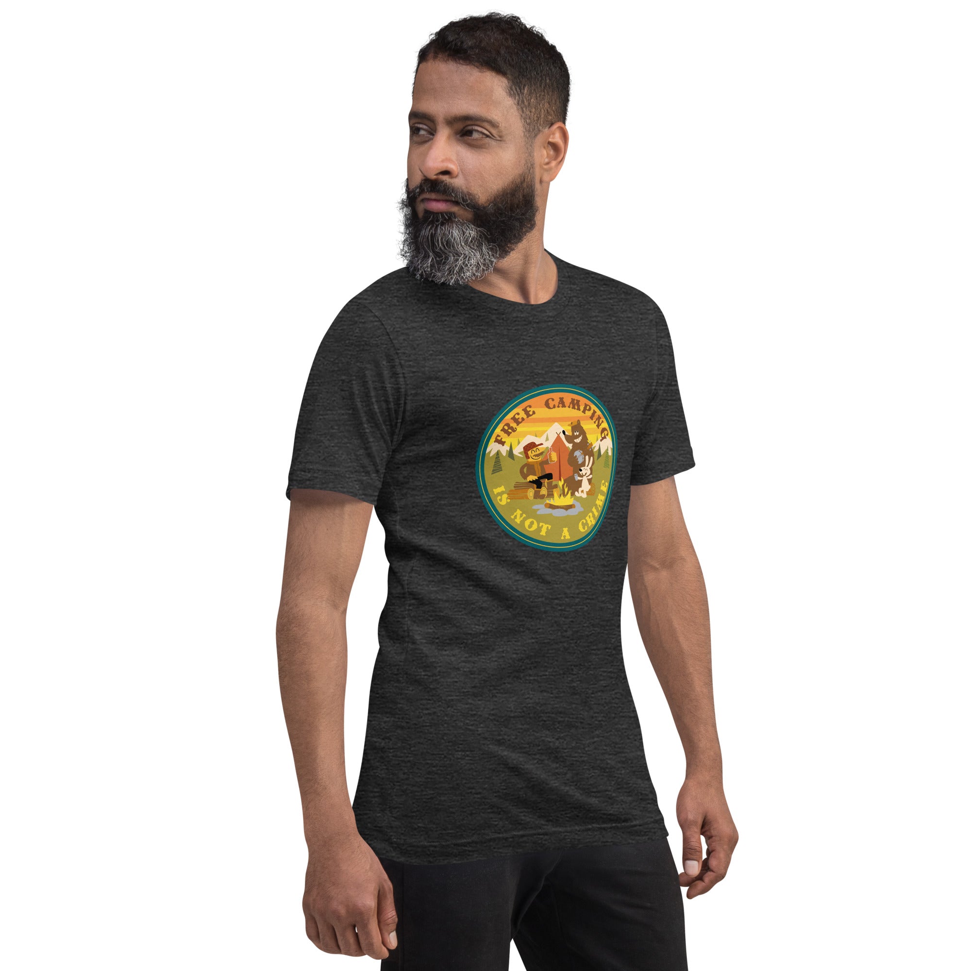 Unisex t-shirt Free Camping is not a crime on dark heather colors