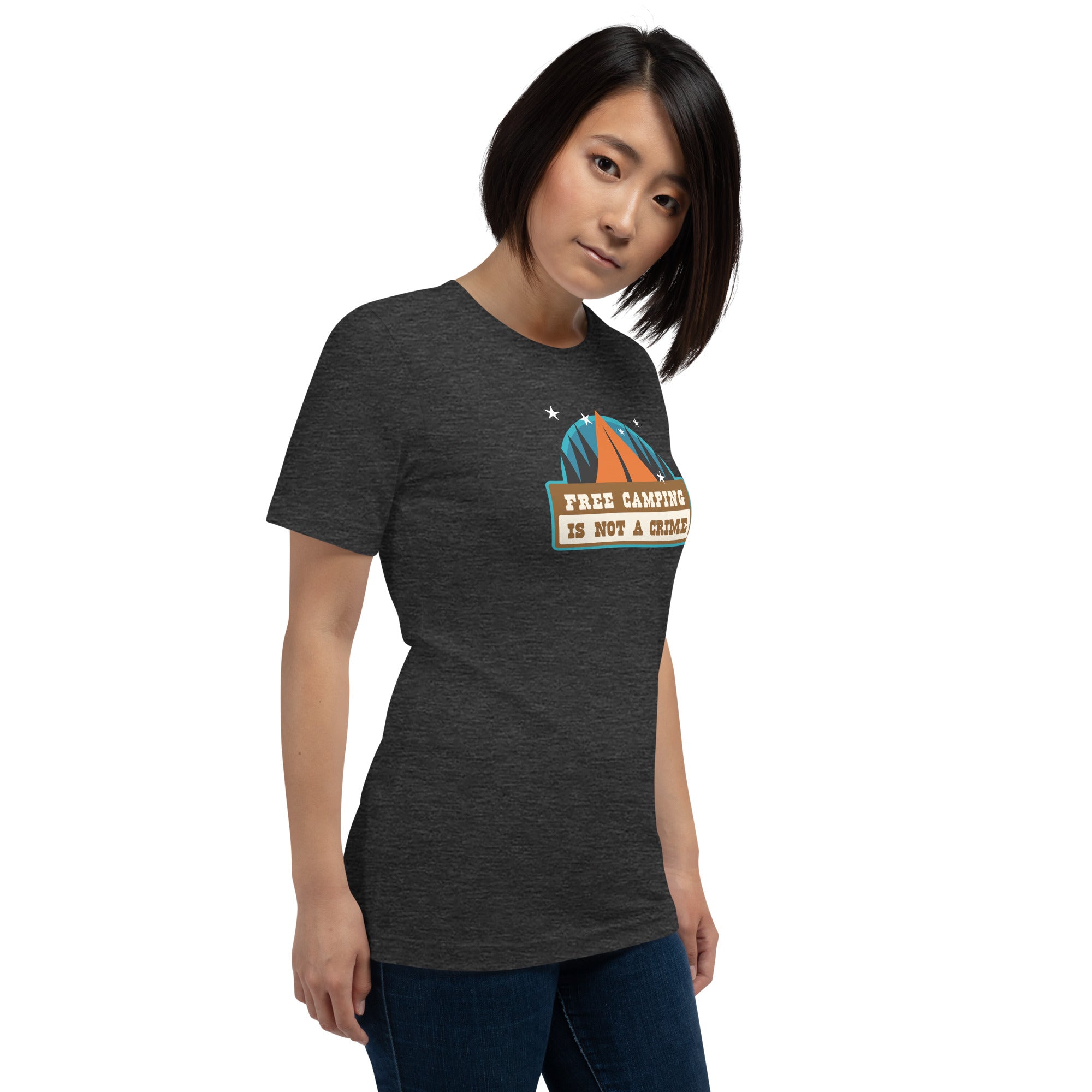 Unisex t-shirt Free camping is not a crime on dark heather colors