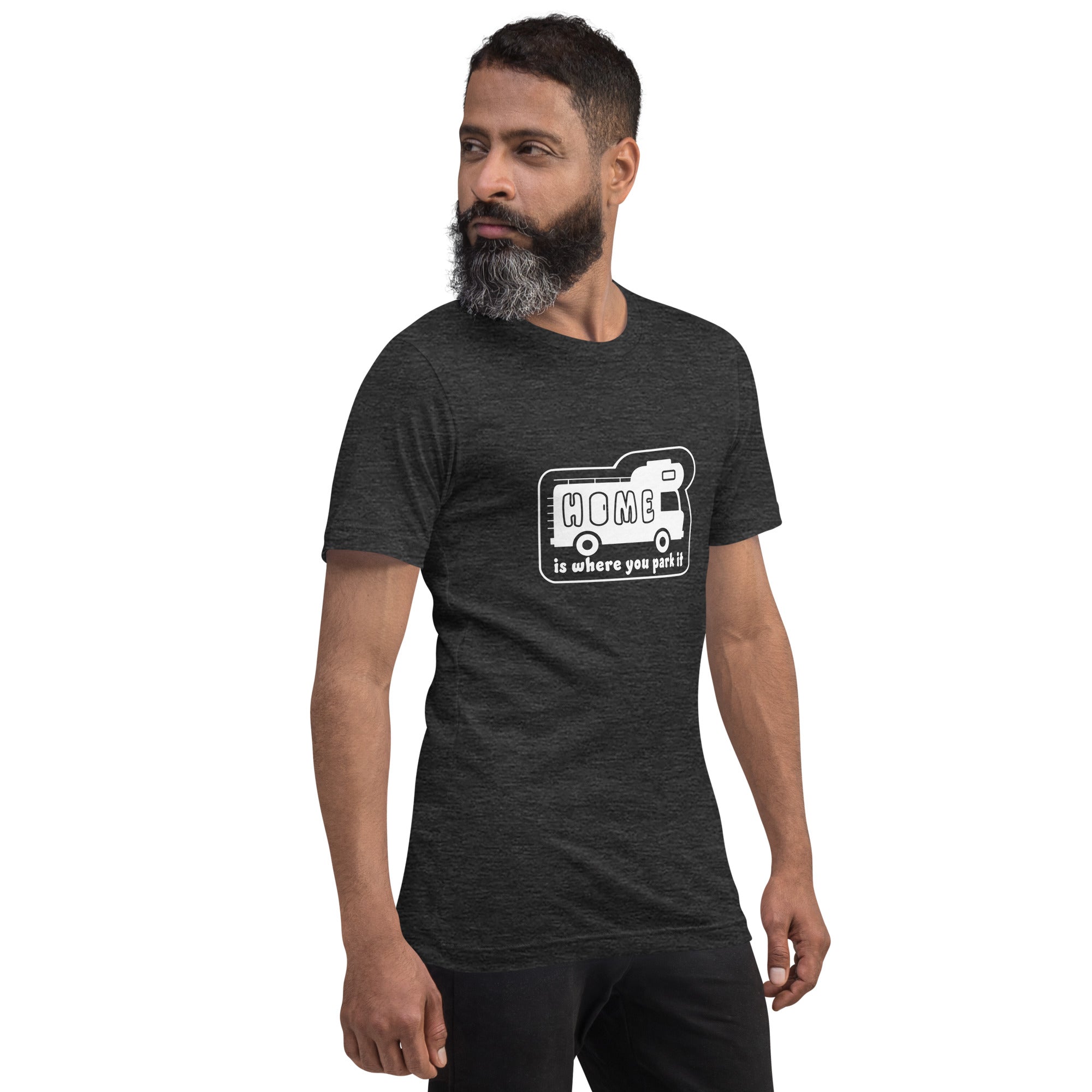 Unisex cotton t-shirt Bold Camper Van on dark heather colors