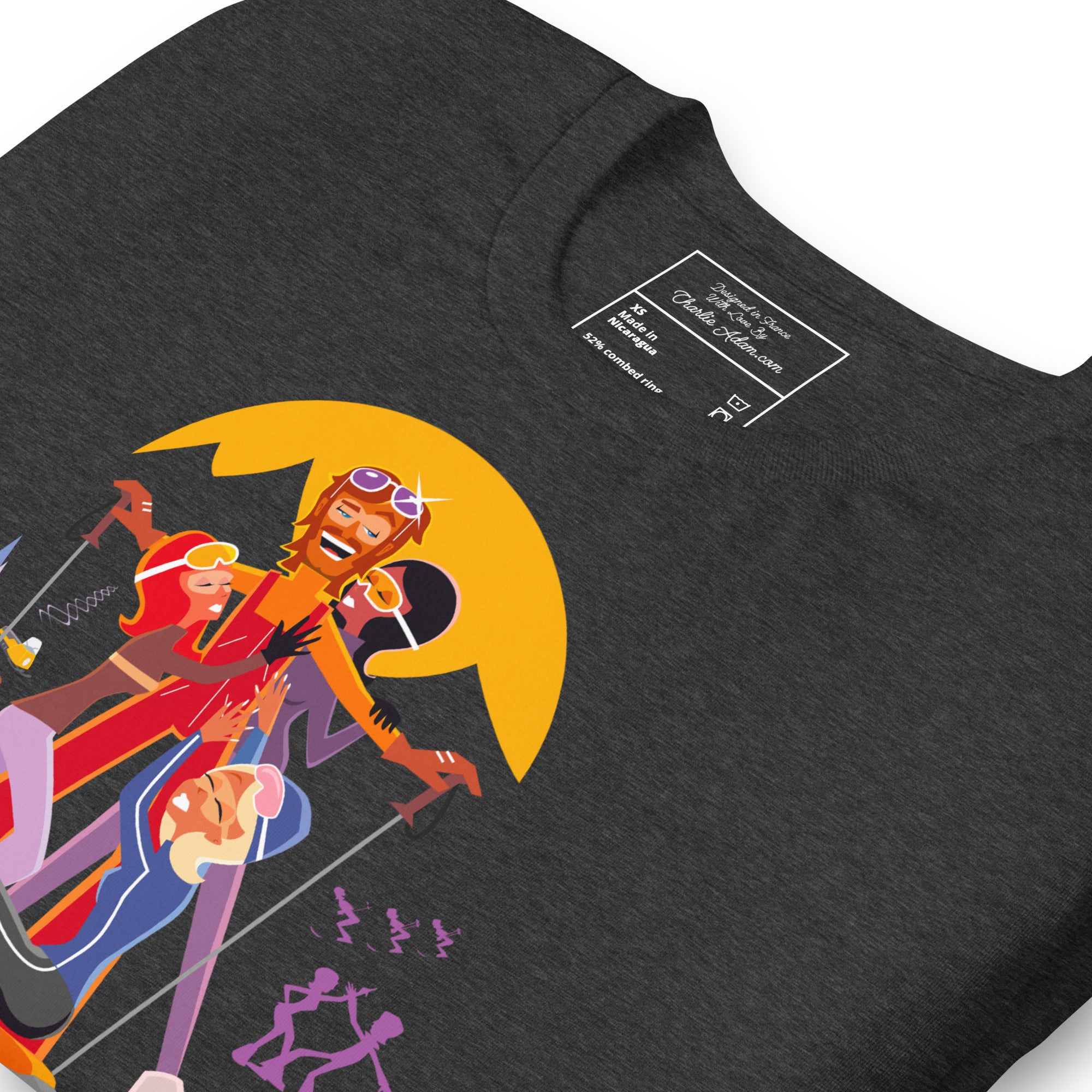 Unisex t-shirt Love instructor First lesson free on dark heather colors