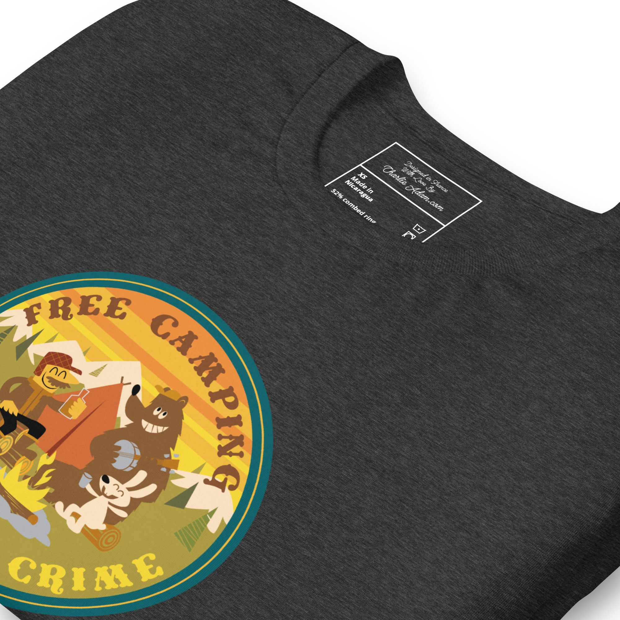 Unisex t-shirt Free Camping is not a crime on dark heather colors