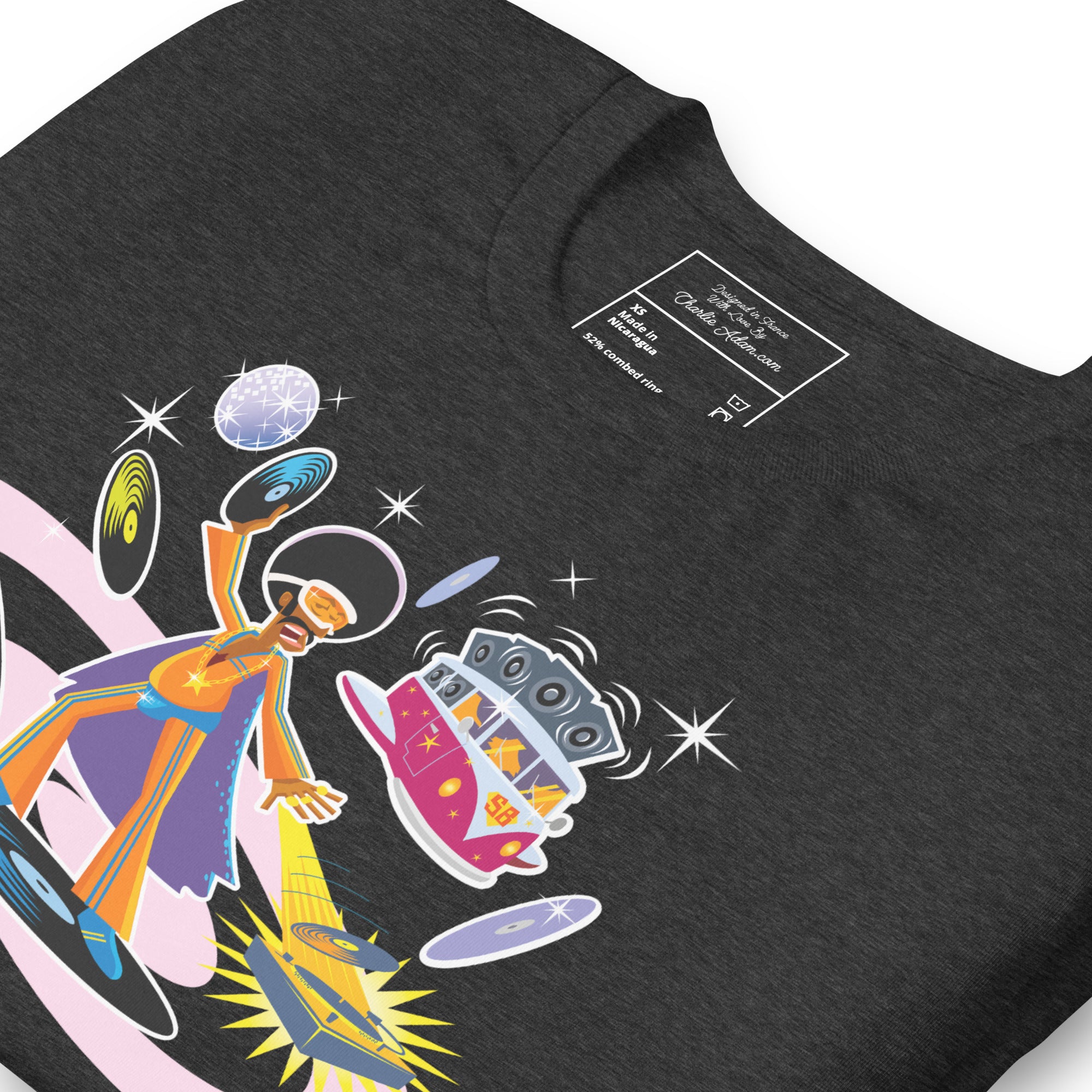 Unisex t-shirt Superboogieman saves the Party on dark heather colors