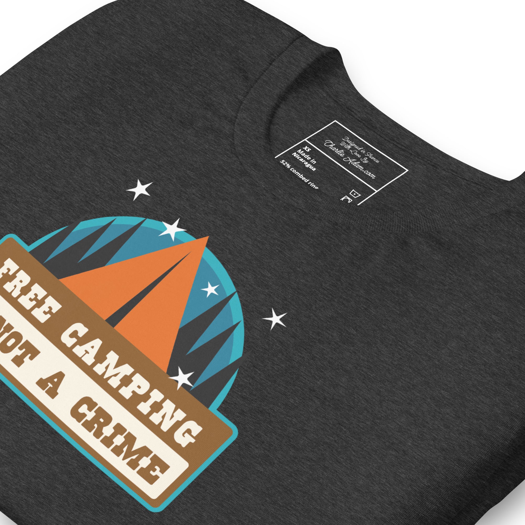 Unisex t-shirt Free camping is not a crime on dark heather colors