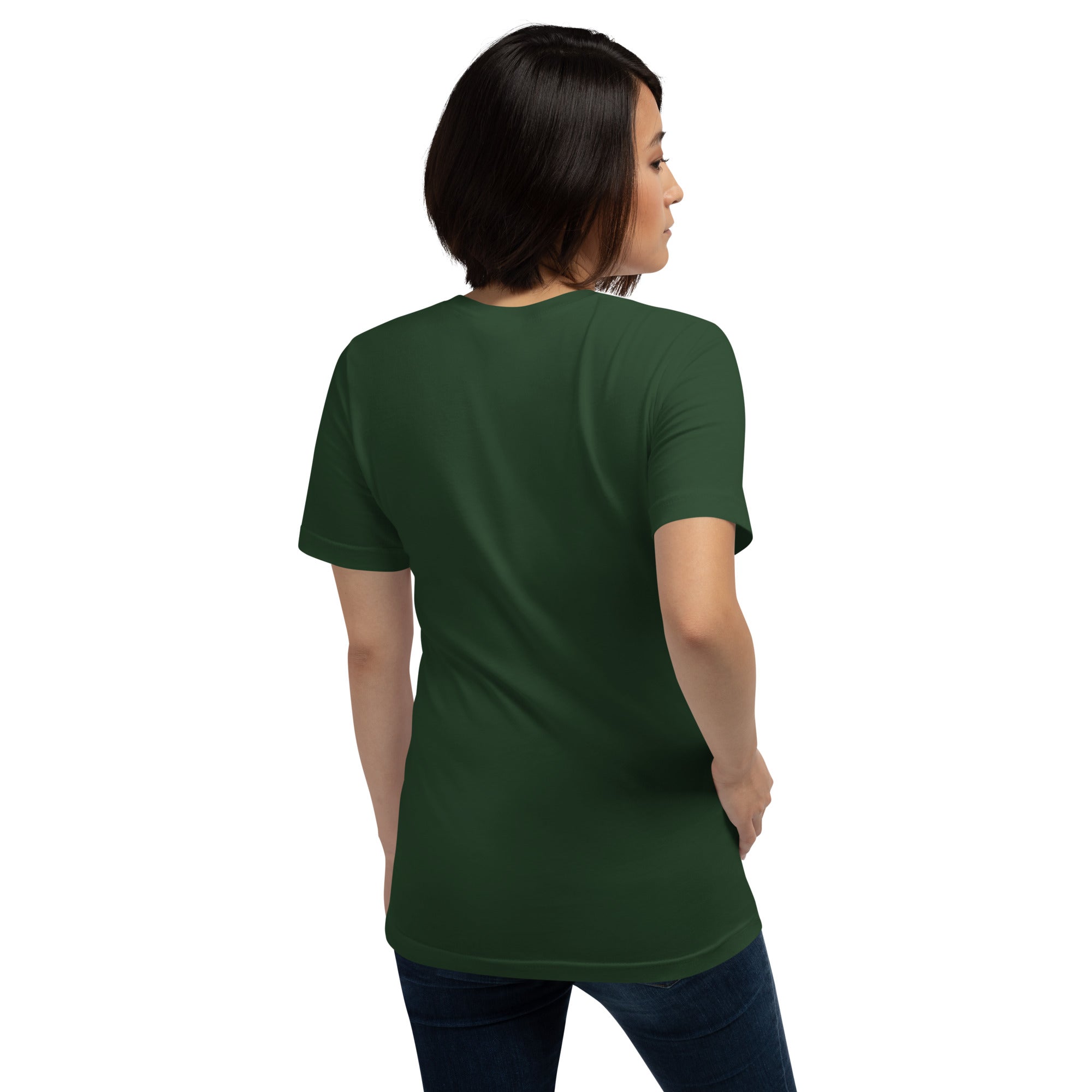 T-shirt en coton unisexe The Skiing Cowgirl sur couleurs foncées