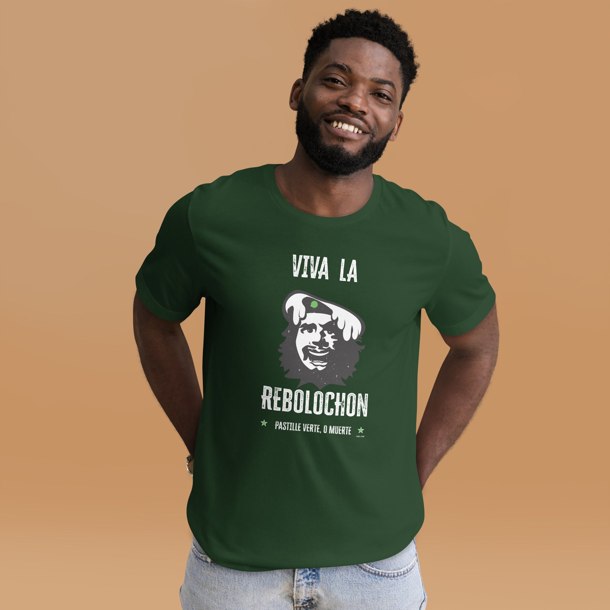 T-shirt en coton unisexe Viva la Rebolochon sur couleurs foncées