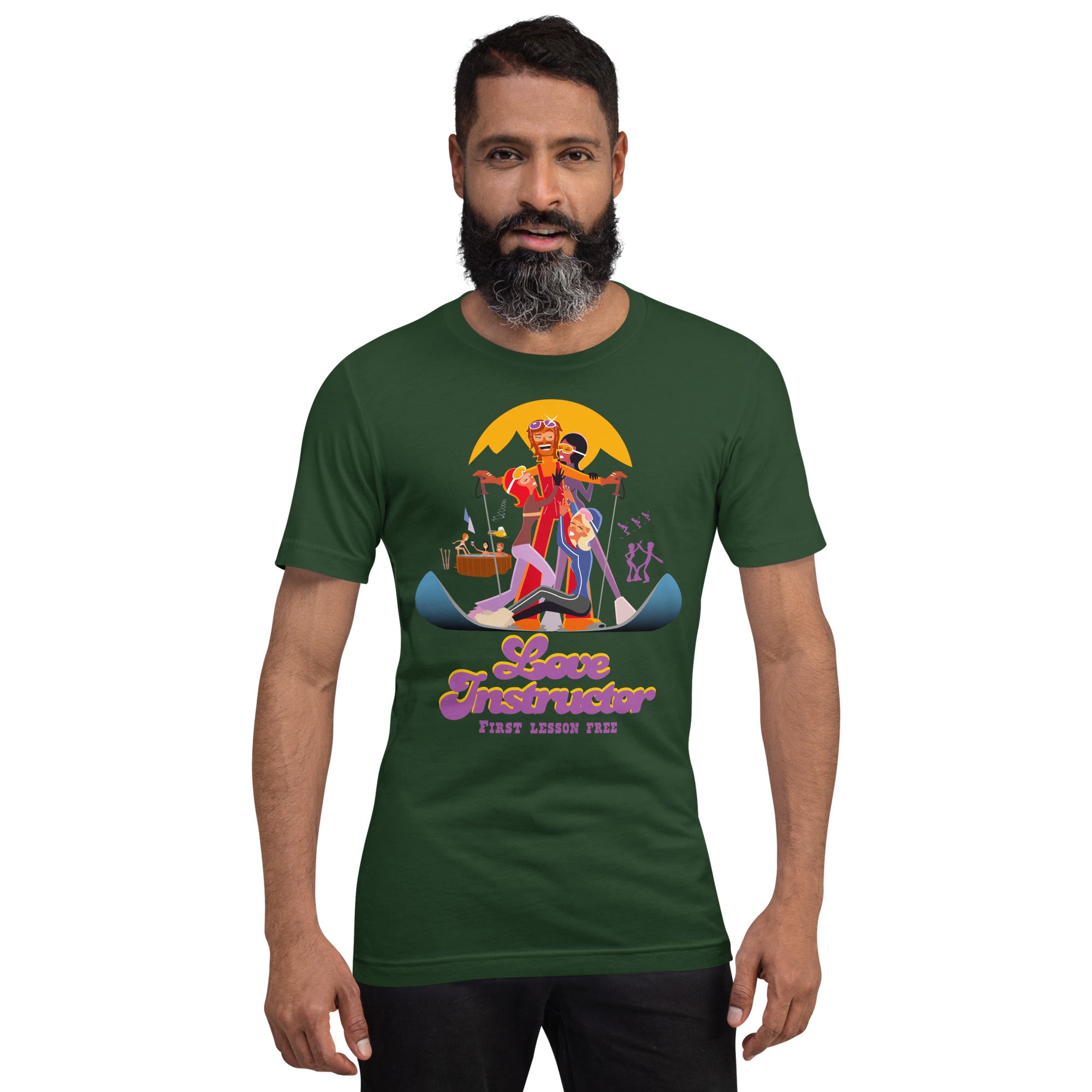 T-shirt en coton unisexe Love instructor First lesson free sur couleurs foncées