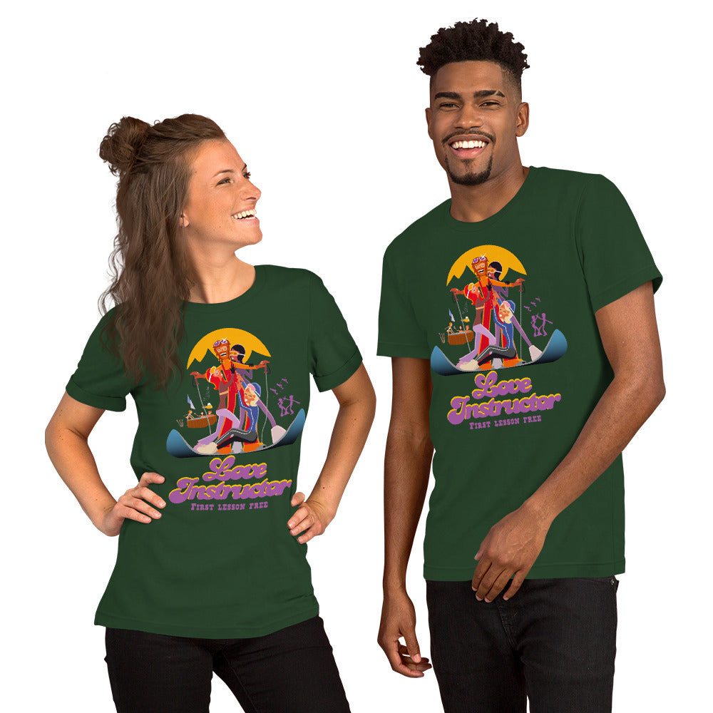 T-shirt en coton unisexe Love instructor First lesson free sur couleurs foncées