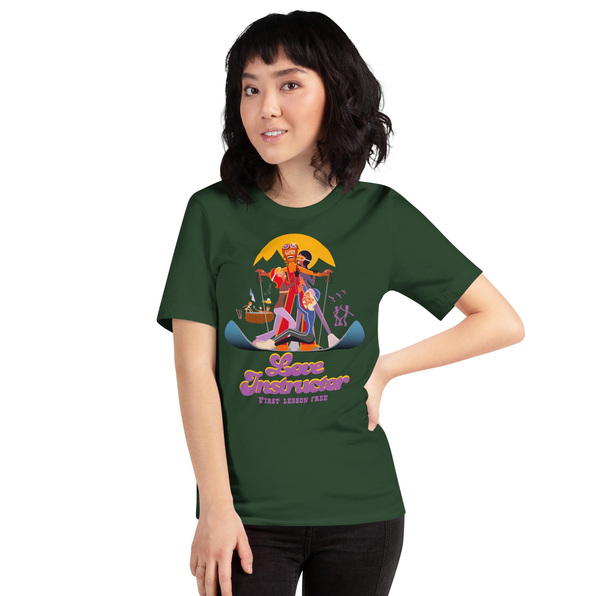 T-shirt en coton unisexe Love instructor First lesson free sur couleurs foncées