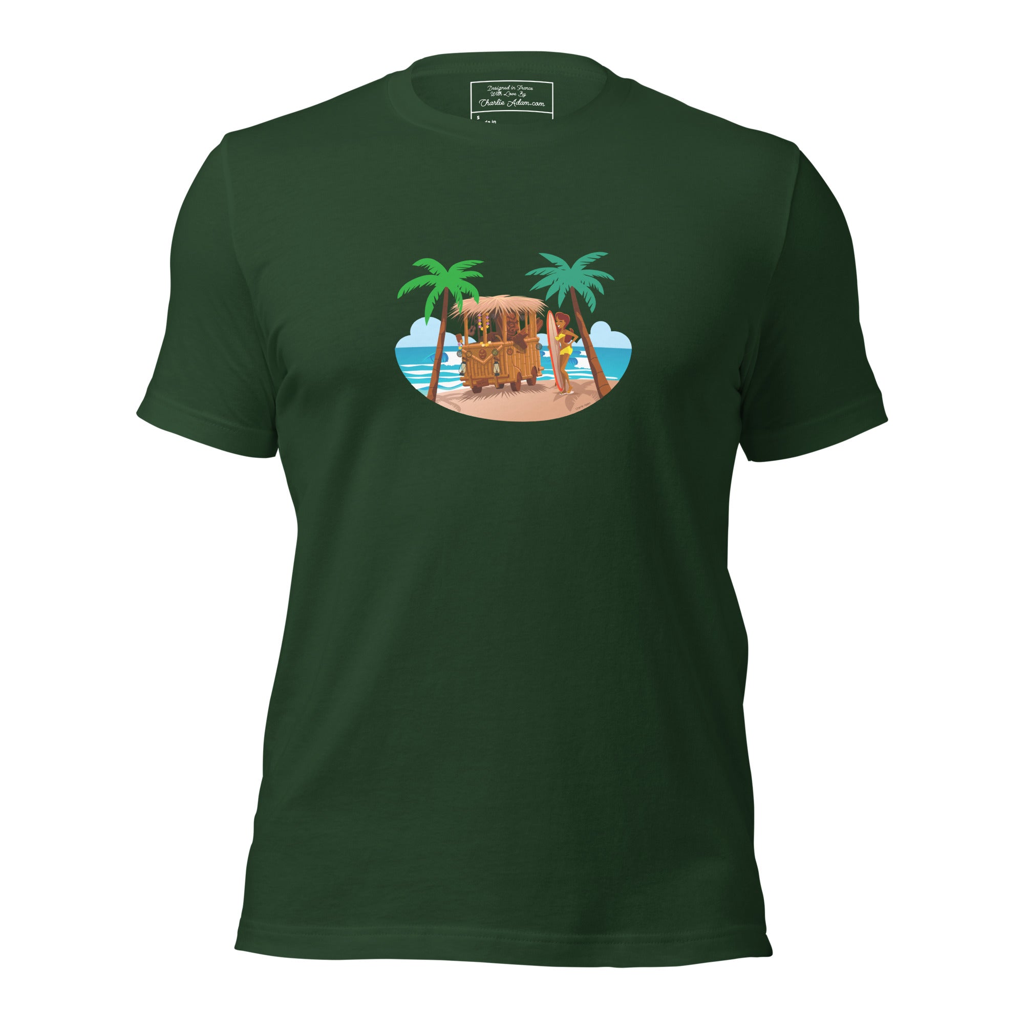 Unisex t-shirt Tiki Kombi on dark colors