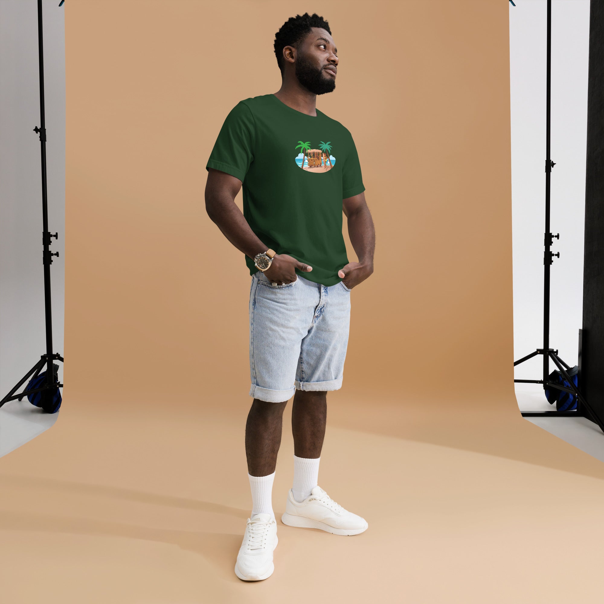 Unisex t-shirt Tiki Kombi on dark colors