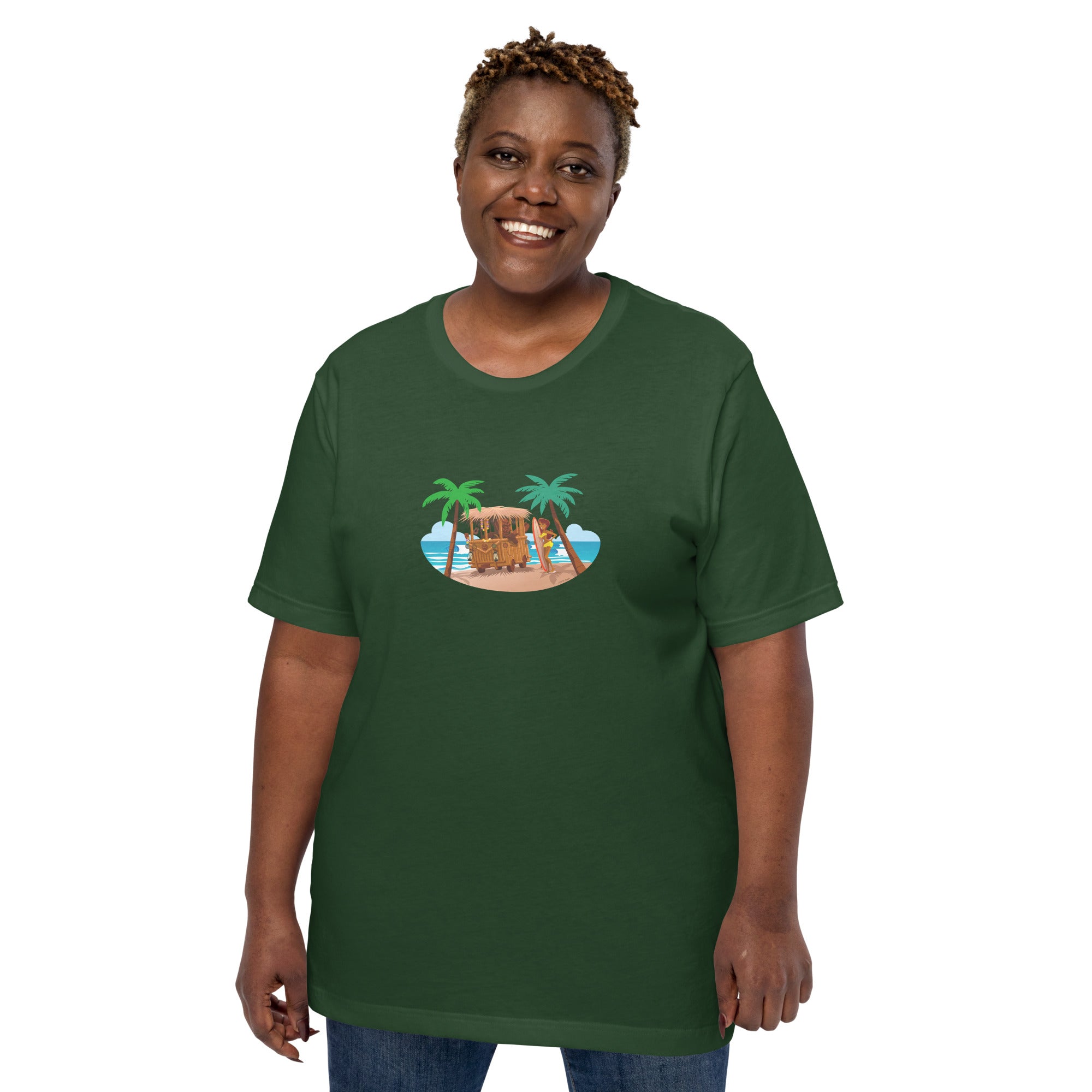 Unisex t-shirt Tiki Kombi on dark colors