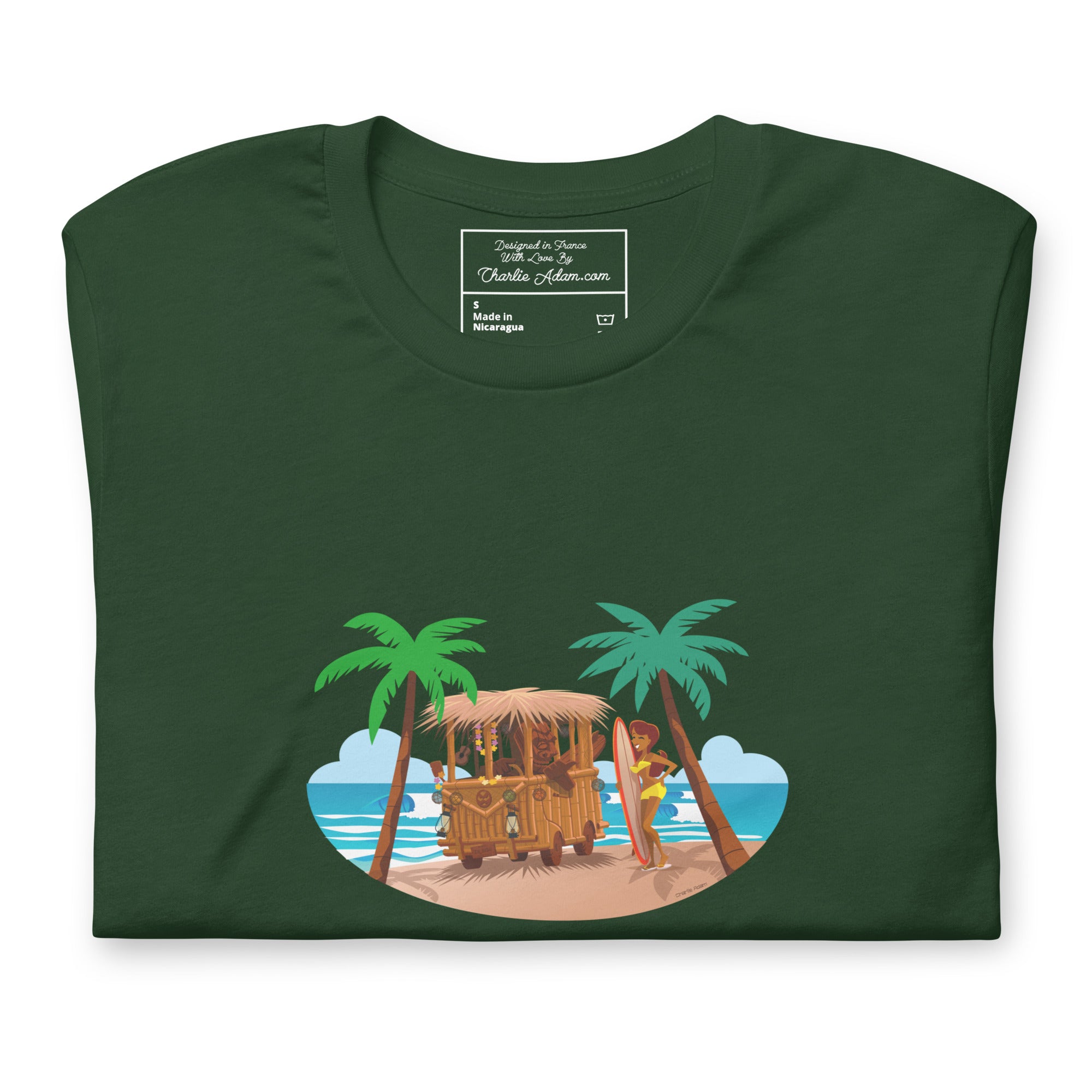 Unisex t-shirt Tiki Kombi on dark colors